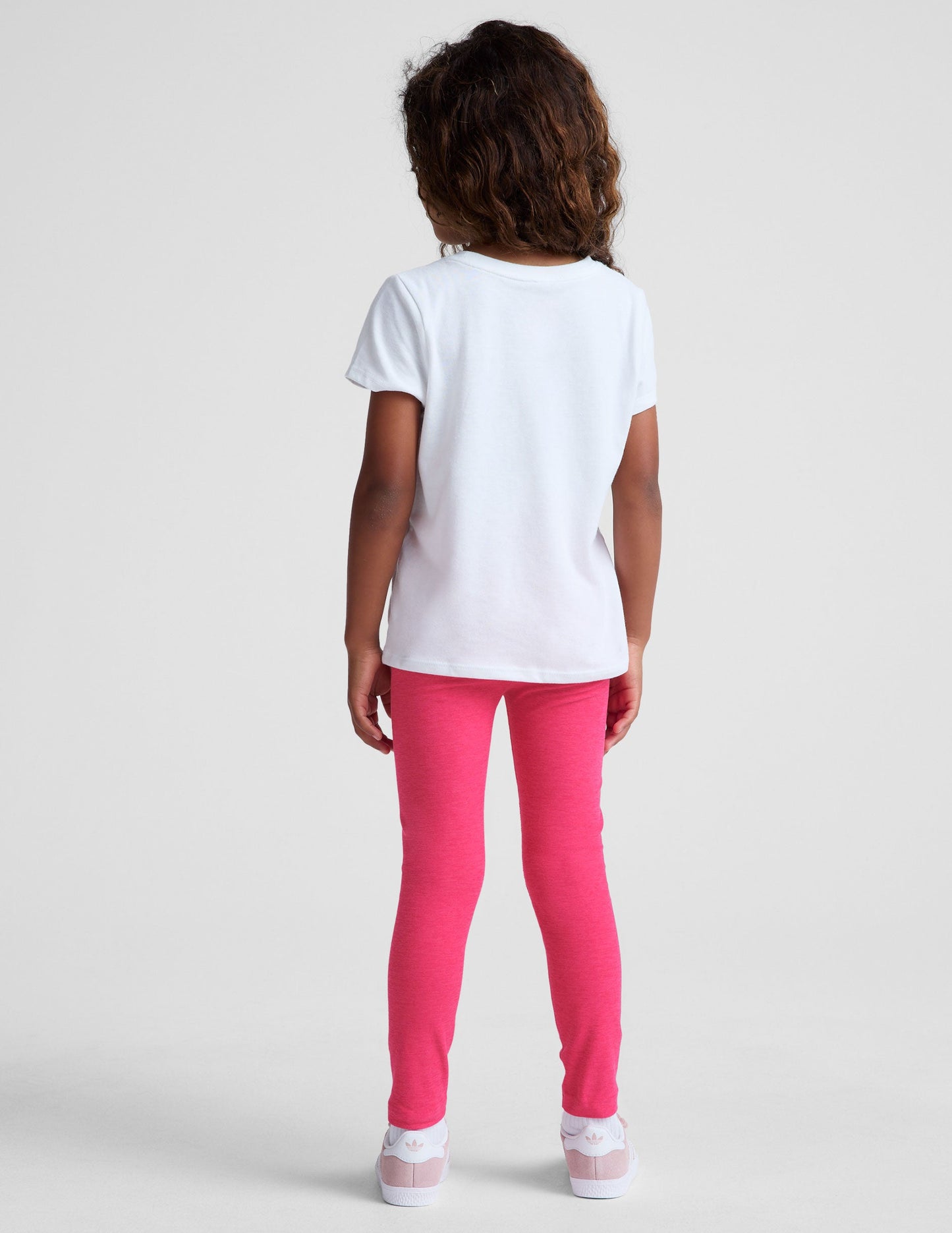 Buttery Soft Spacedye Toddler Leggings: Vivid Pink Heather, Stretchy, Durable Comfort