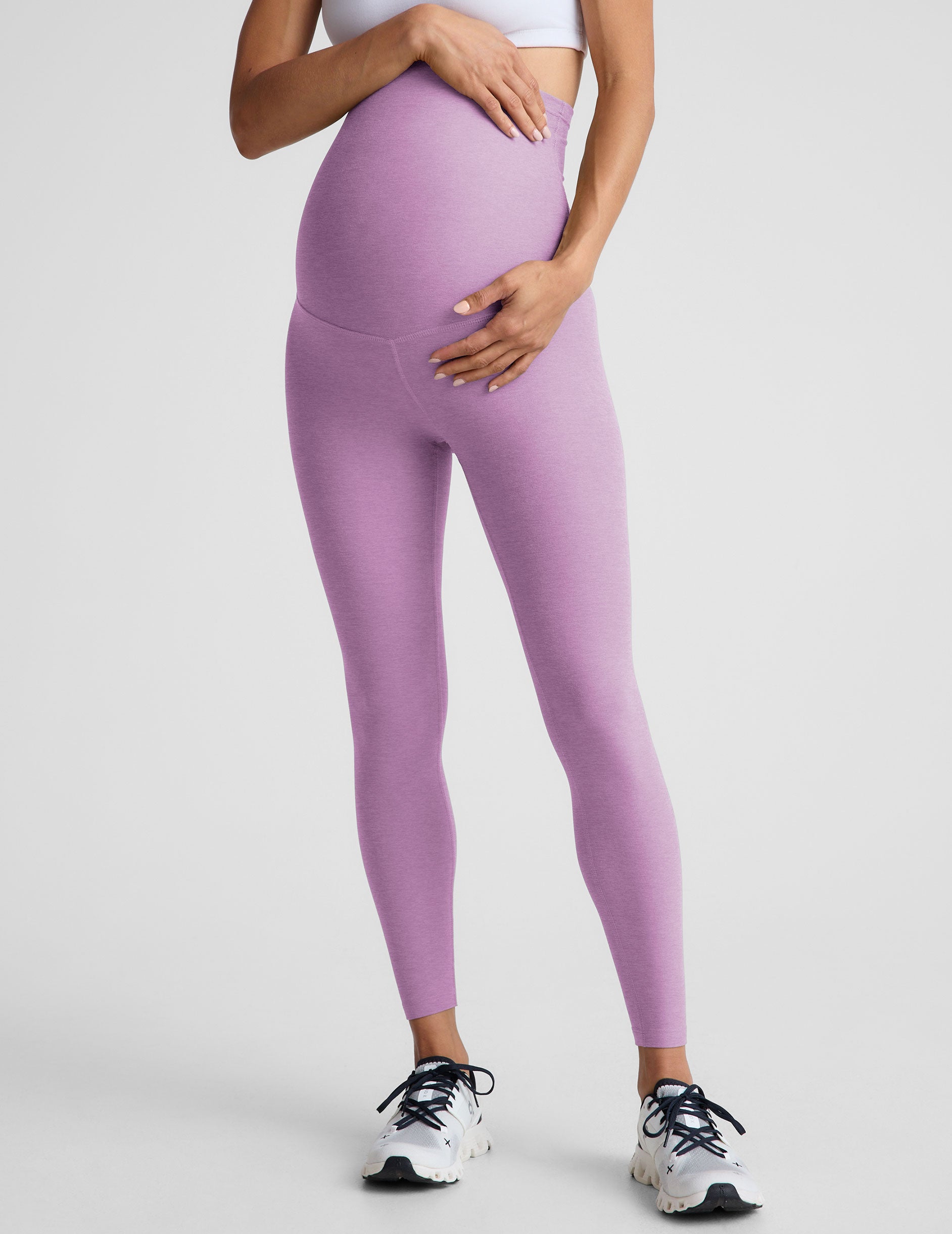Soft Spacedye Maternity Midi Leggings - Supportive High Waist Pregnancy Comfort