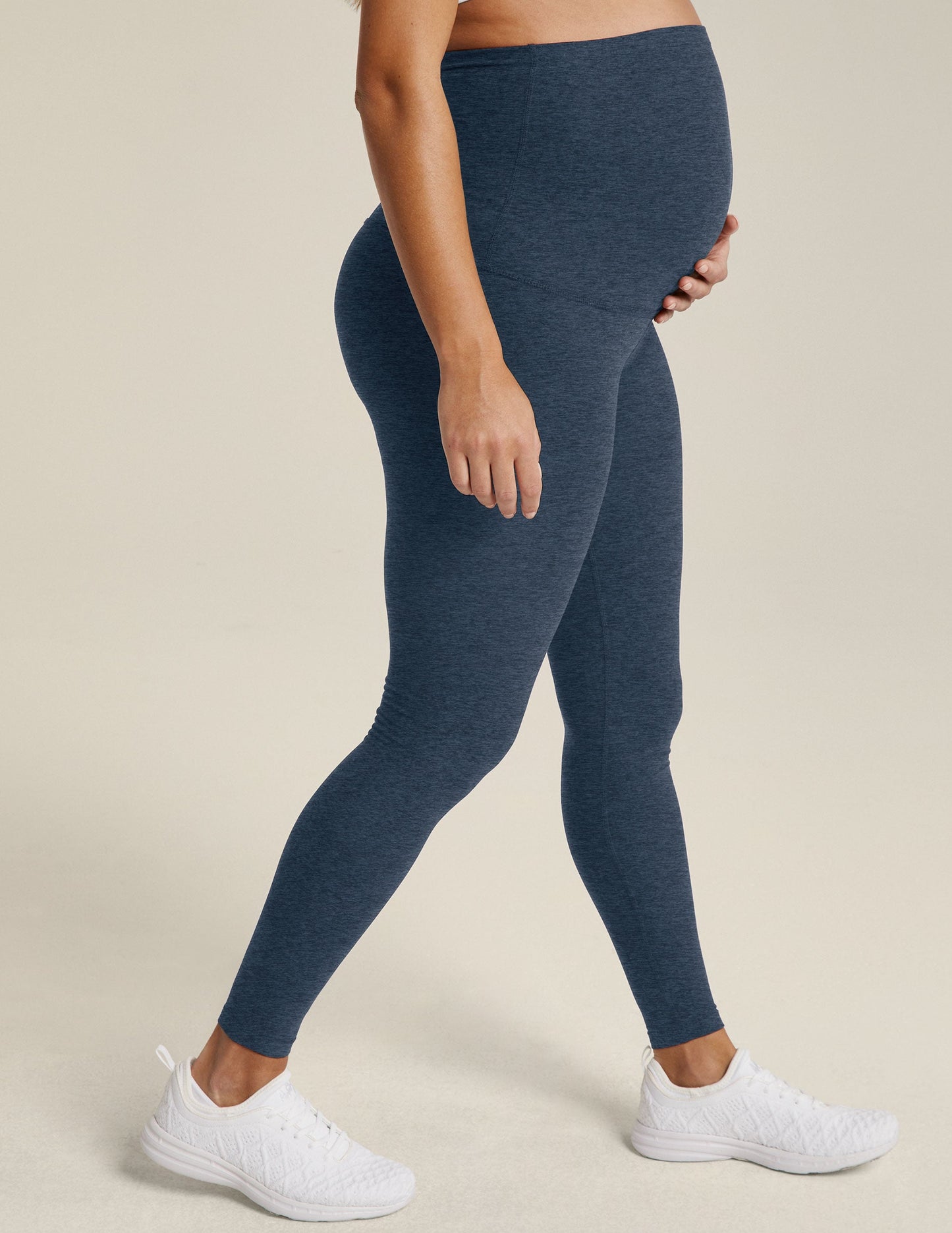 Soft Spacedye Maternity Leggings: High-Waisted, Supportive, Comfortable Midi Length