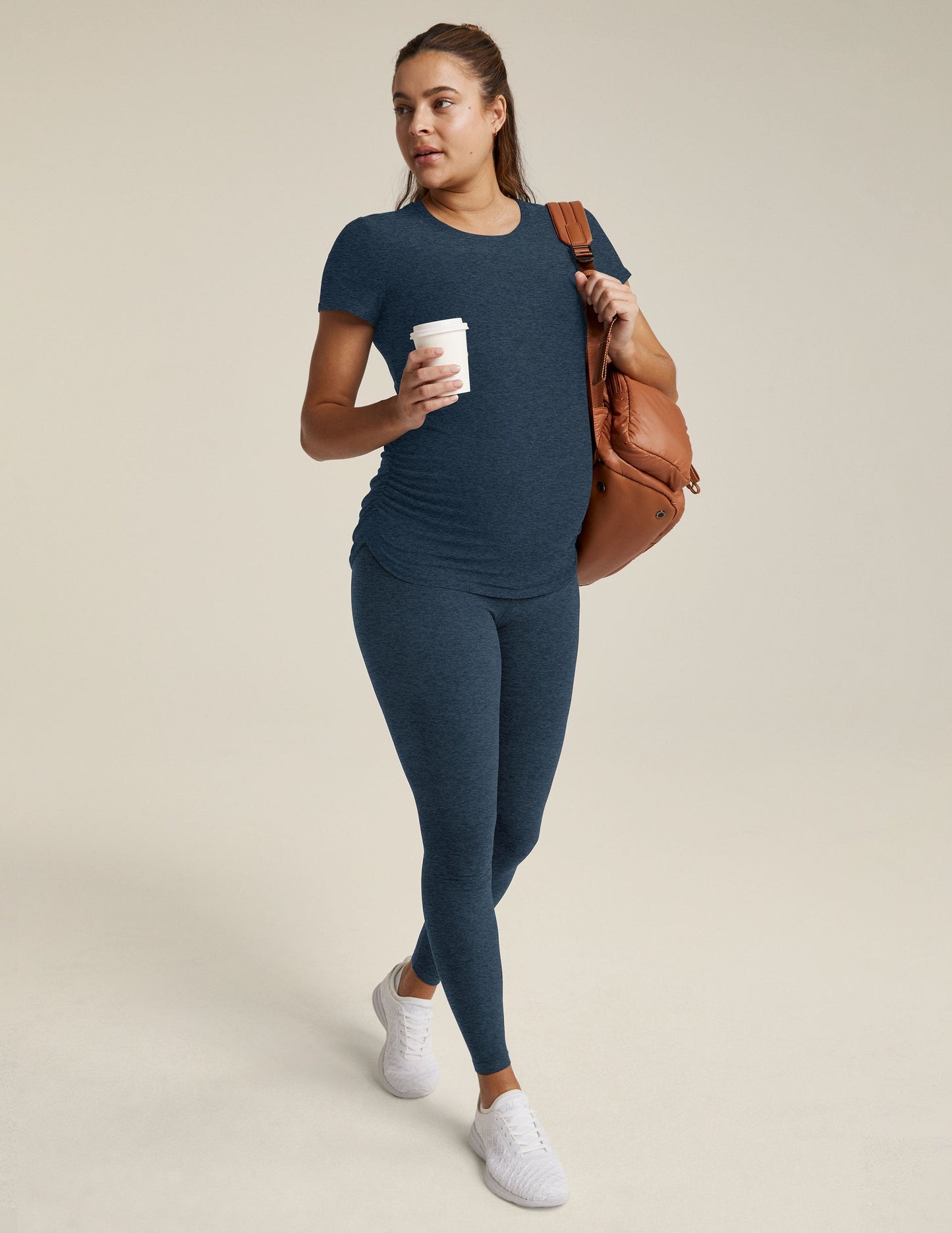 Soft Spacedye Maternity Leggings: High-Waisted, Supportive, Comfortable Midi Length