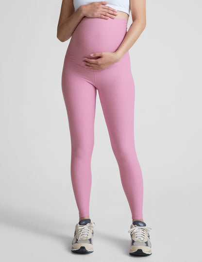 Ultra-Soft Spacedye Maternity Midi Leggings for Pregnancy Comfort and Support