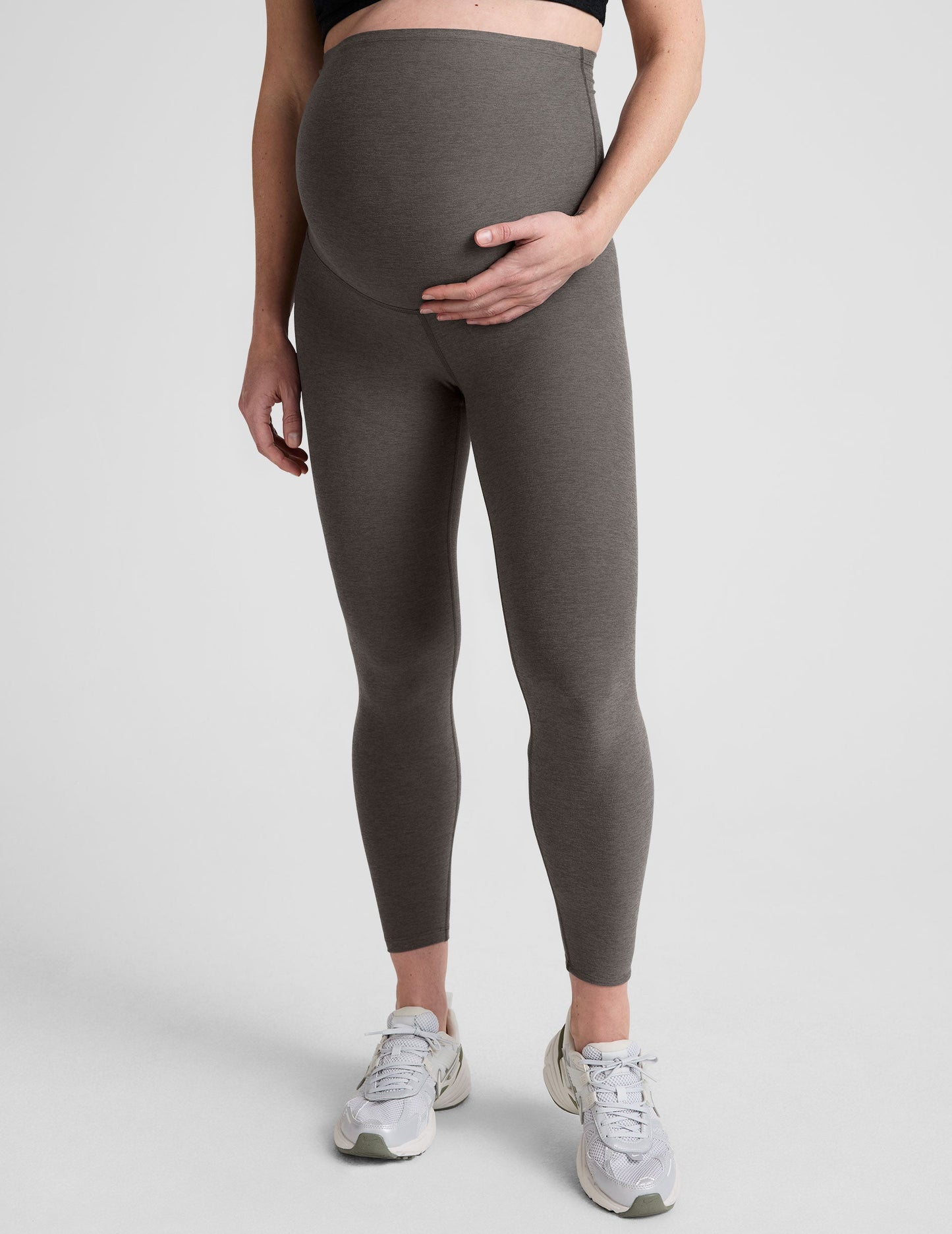 Ultra-Soft Spacedye Maternity Midi Leggings: Supportive High-Waist Comfort for Pregnancy
