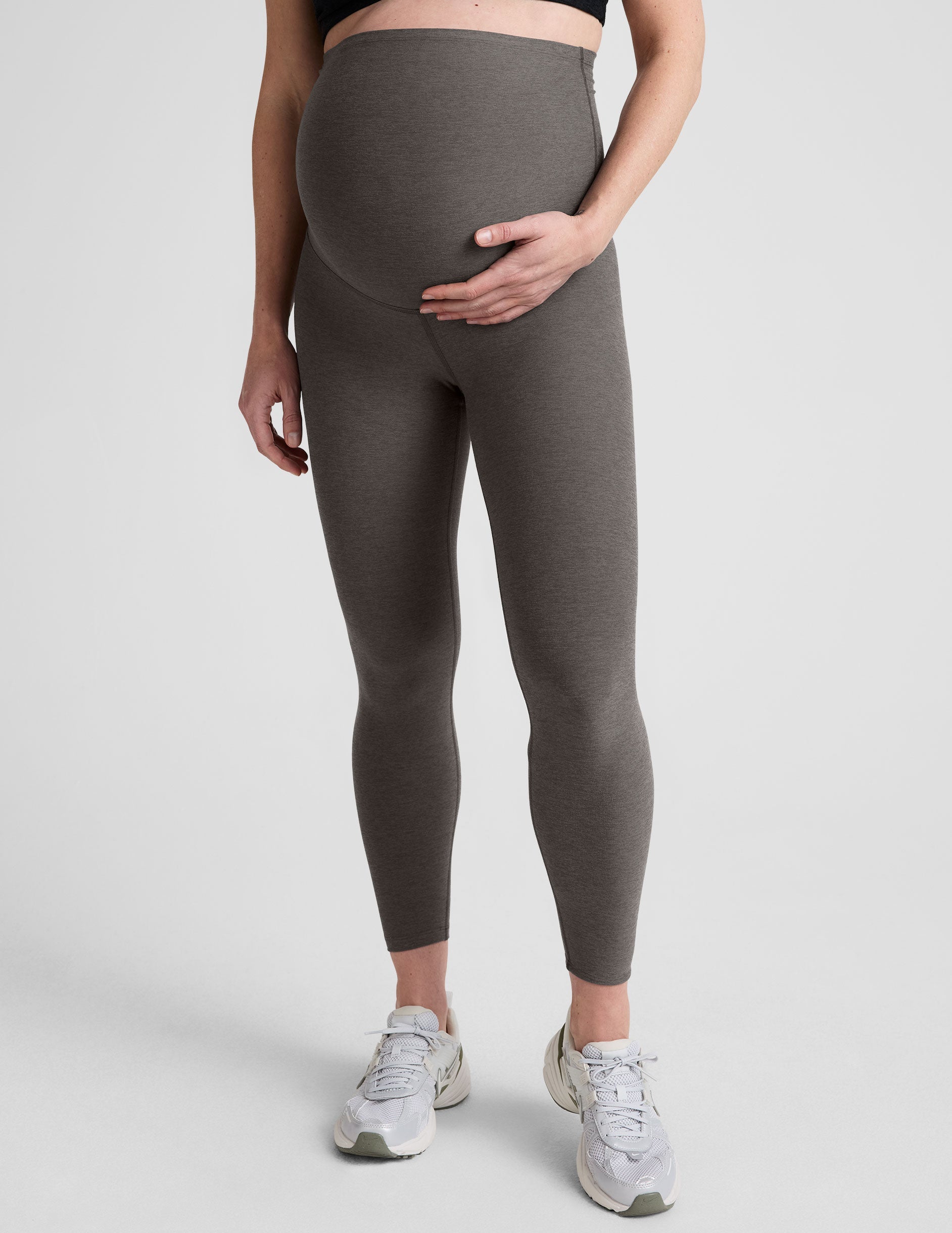 Ultra-Soft Spacedye Maternity Midi Leggings: Supportive High-Waist Comfort for Pregnancy