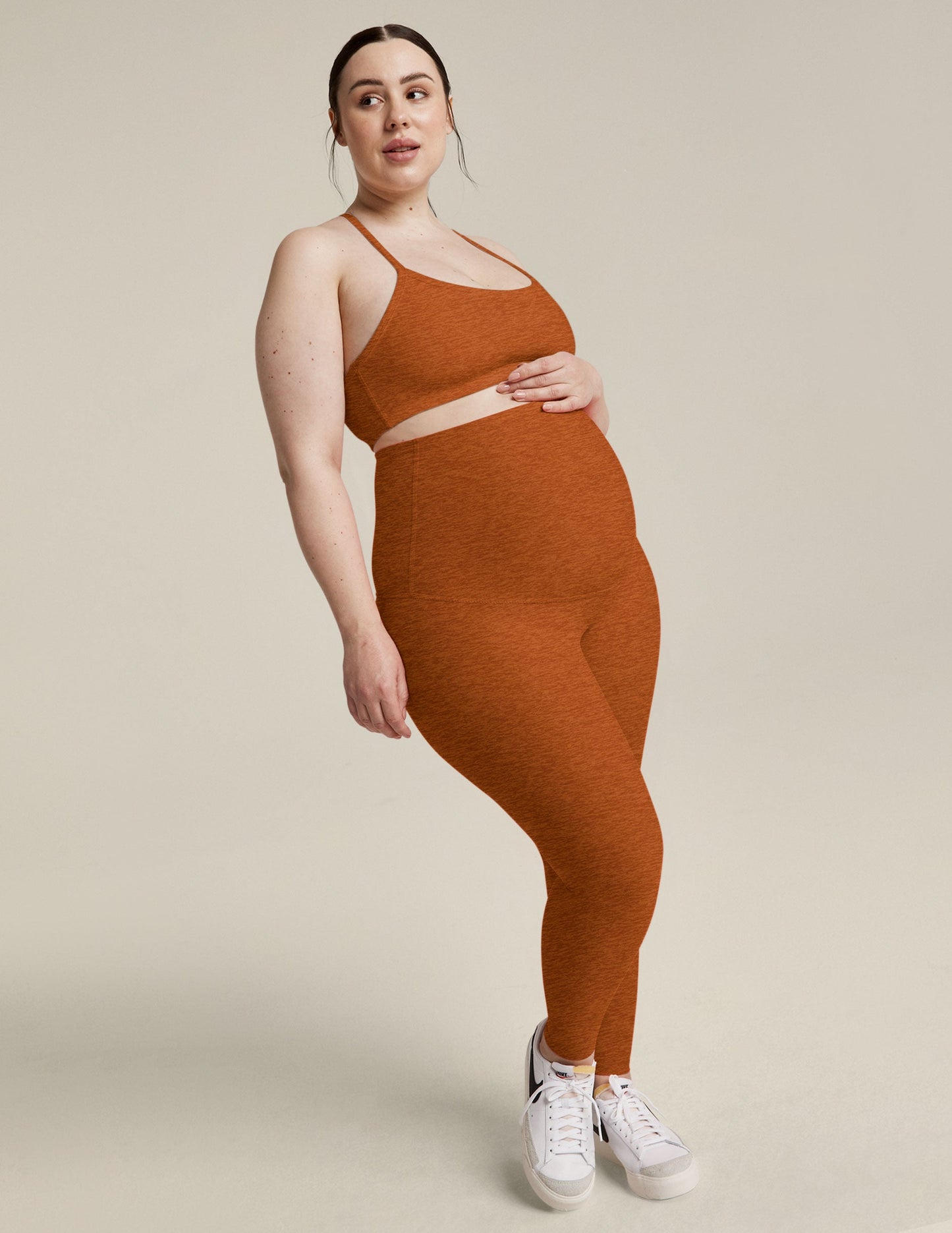 Spacedye Love the Bump Ultra-Soft Midi Maternity Leggings for Comfort