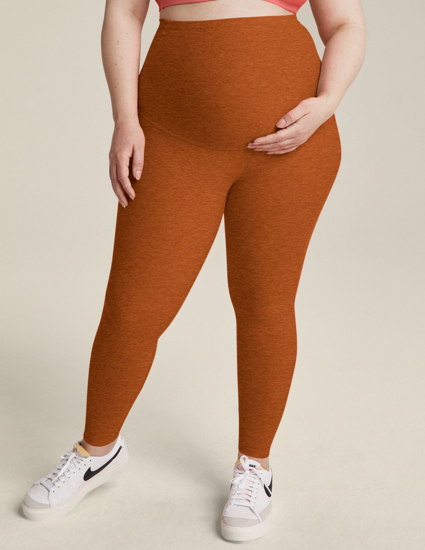 Spacedye Love the Bump Ultra-Soft Midi Maternity Leggings for Comfort