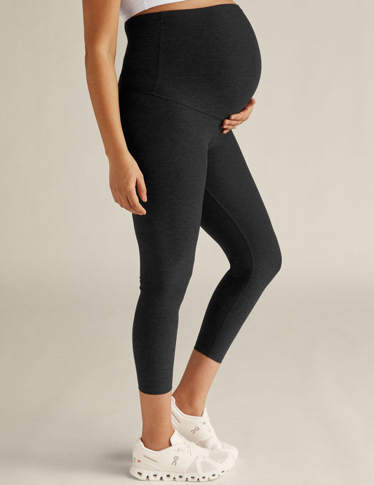 Soft Spacedye Maternity Capri Leggings with Over-the-Belly Support