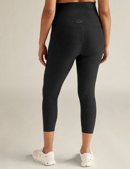 Soft Spacedye Maternity Capri Leggings with Over-the-Belly Support