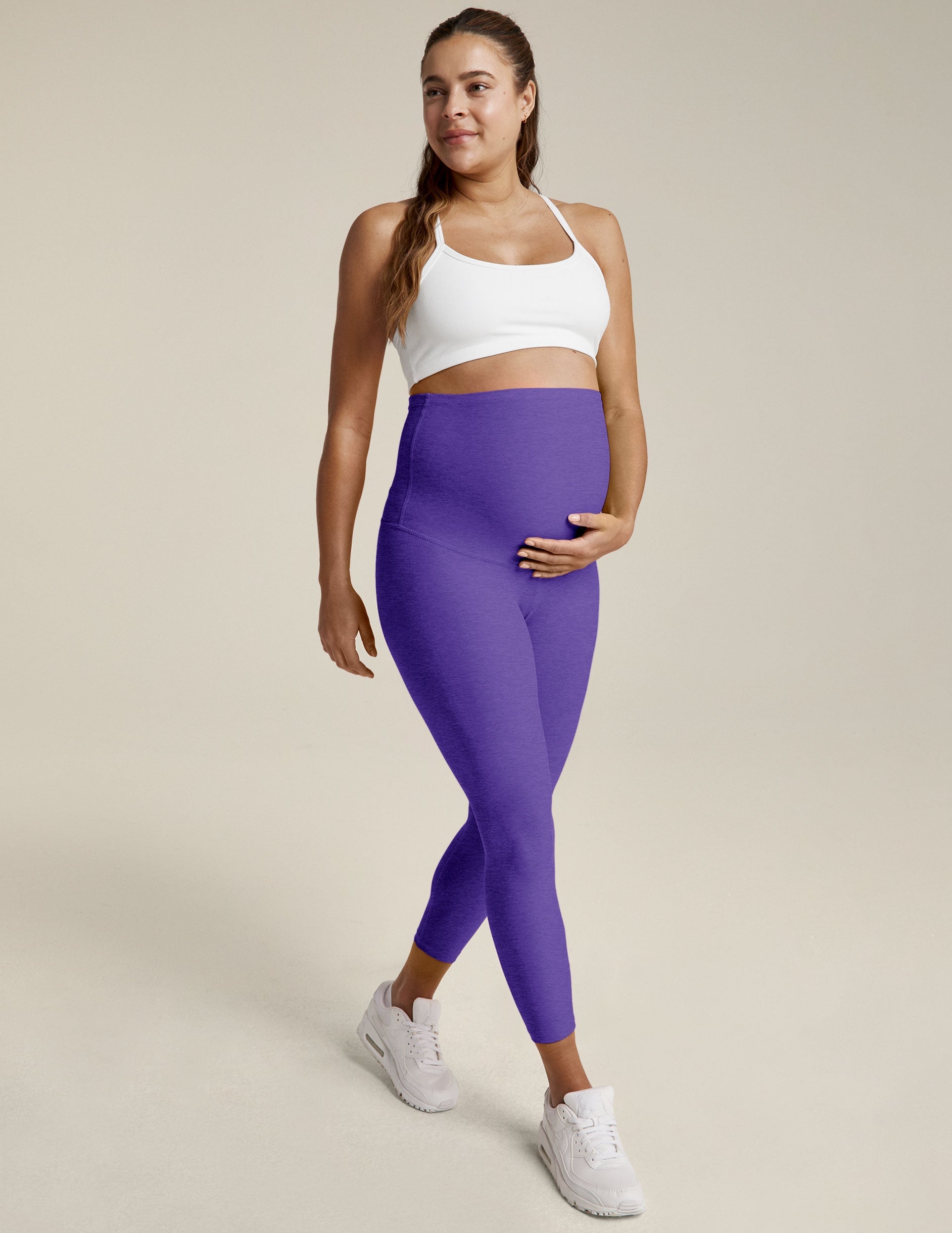 Ultra-Soft Spacedye Maternity Capri Leggings for Pregnancy Support & Comfort