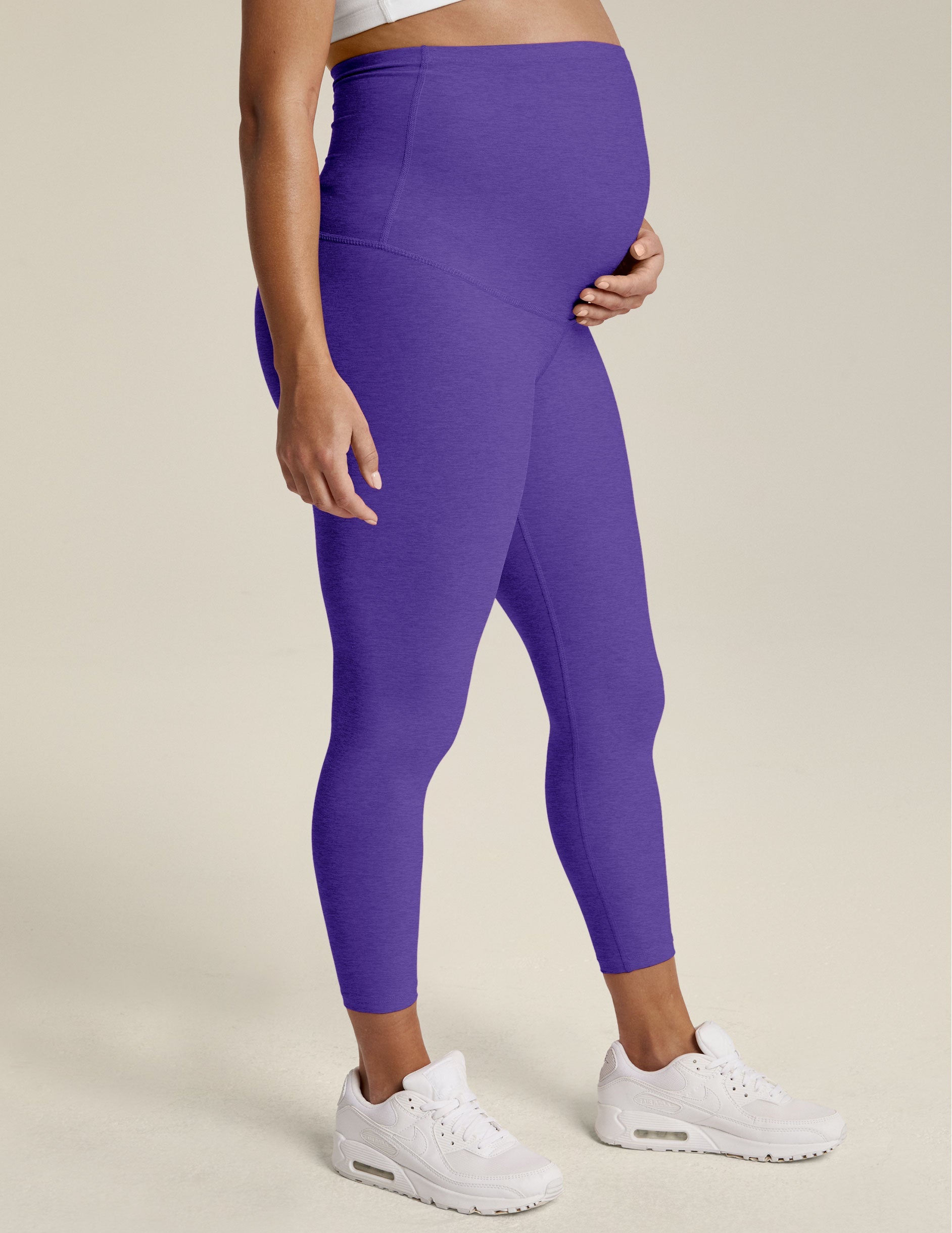Ultra-Soft Spacedye Maternity Capri Leggings for Comfort and Support Daily