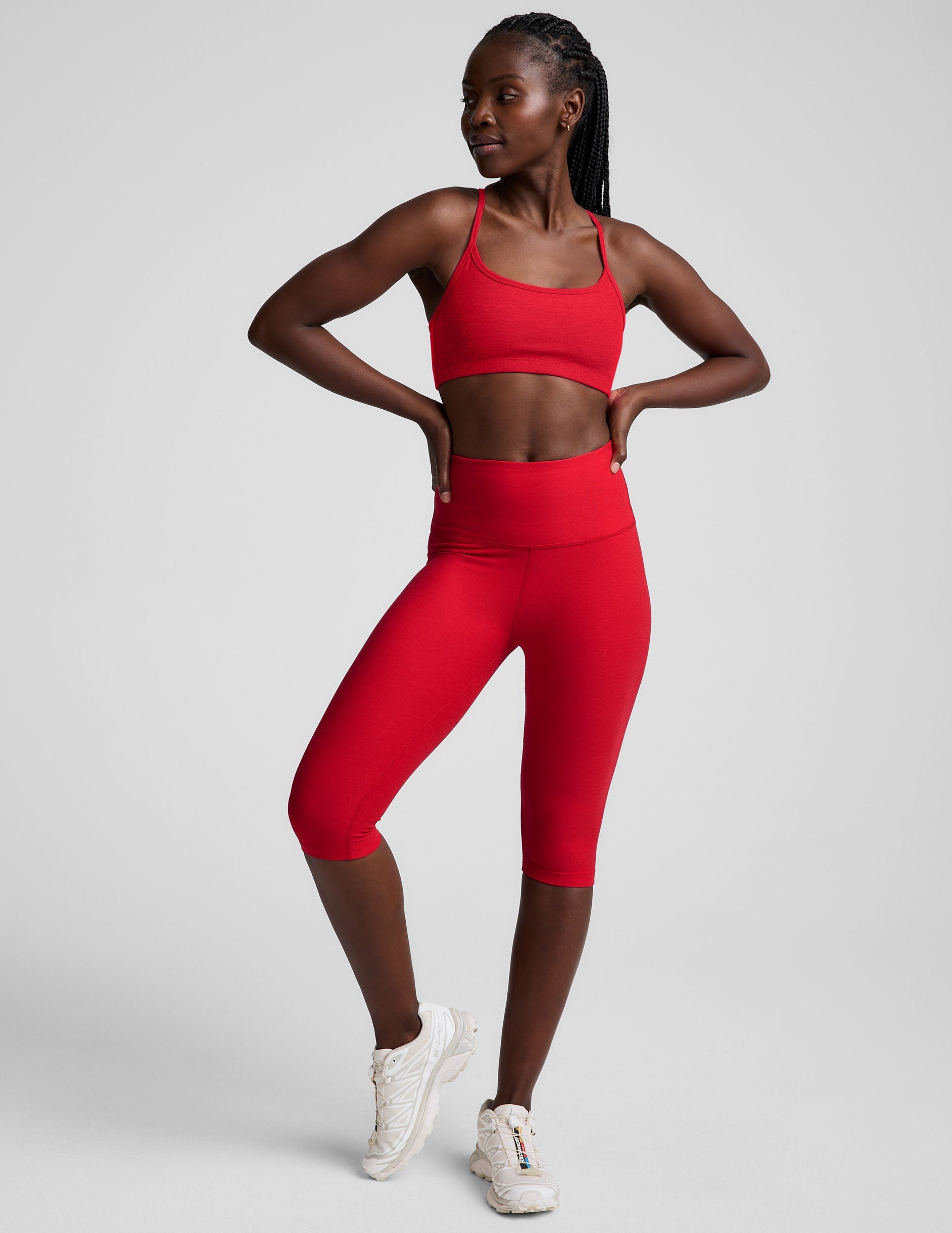 Beyond Yoga Spacedye Candy Apple Red Heather High Waisted Pedal Pusher Legging