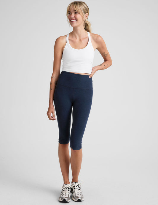Ultra-Soft Spacedye High-Waisted Pedal Pusher Leggings with UV Protection
