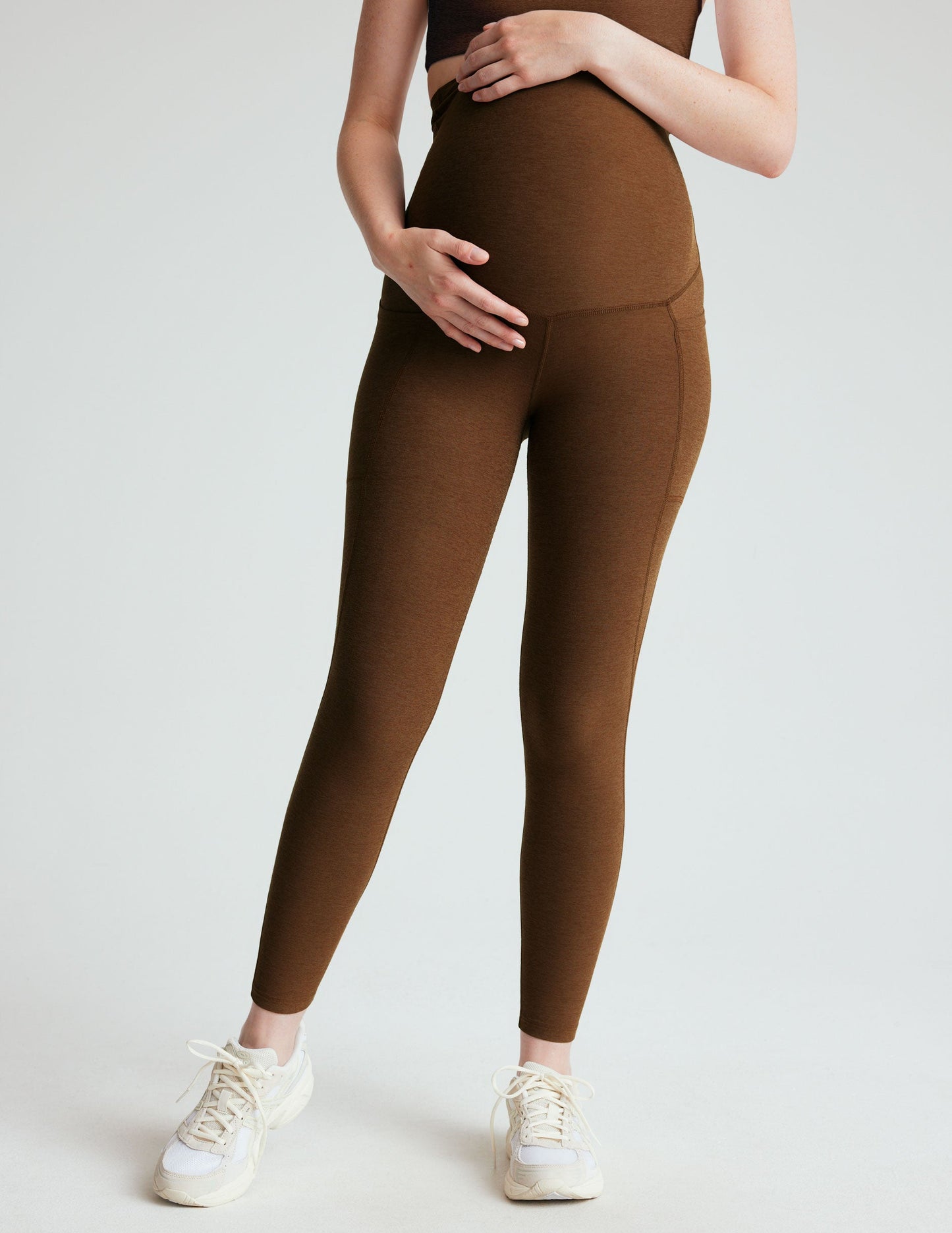 Spacedye Maternity Pocket Midi Leggings: Ultra-Soft, High-Waisted Support for Pregnancy & Postpartum