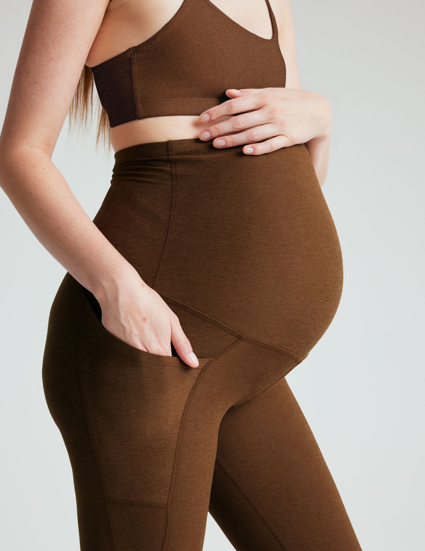 Spacedye Maternity Pocket Midi Leggings: Ultra-Soft, High-Waisted Support for Pregnancy & Postpartum