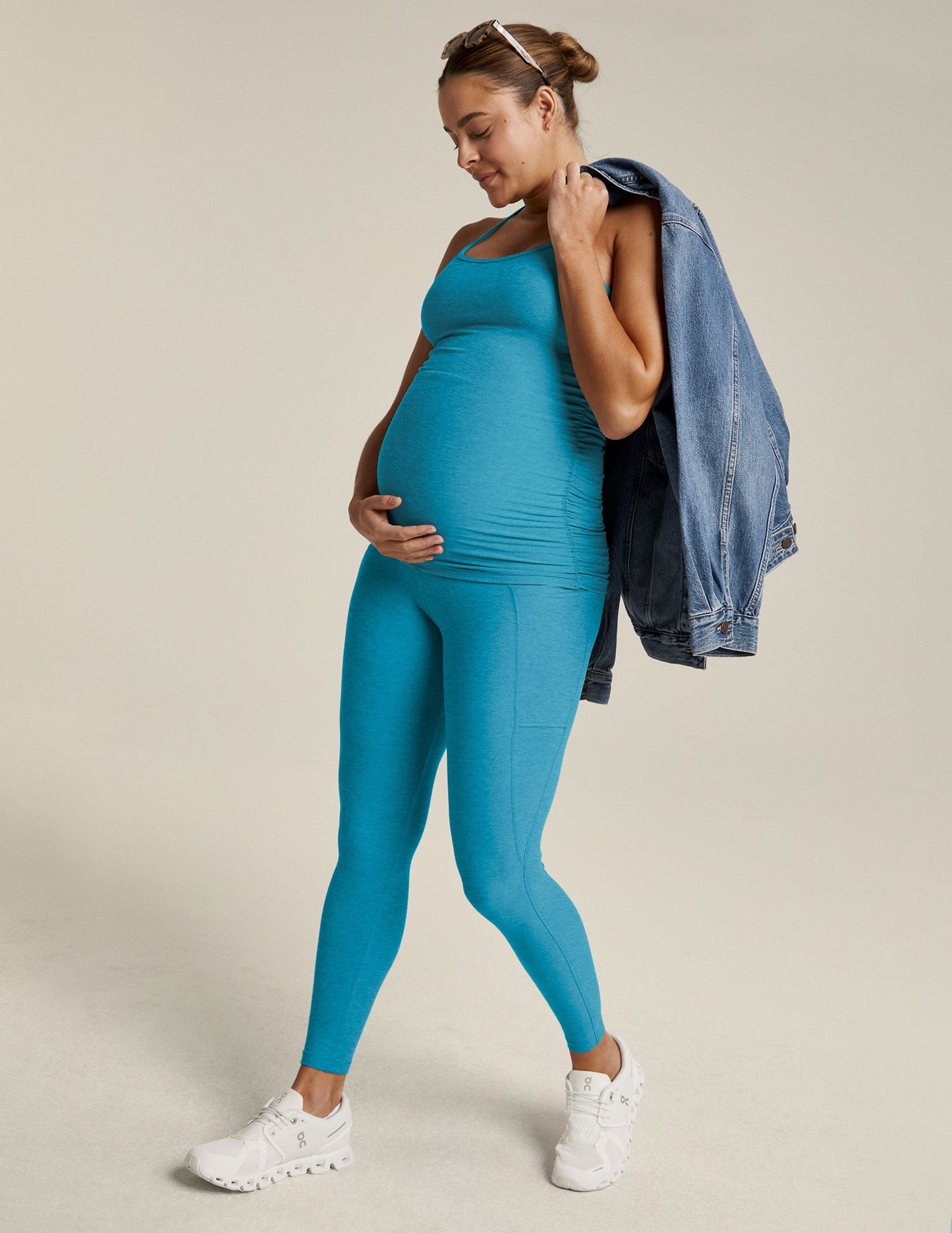 Spacedye Maternity Midi Leggings with Pockets: Ultimate Bump Support and Comfort