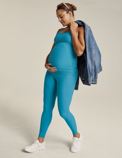 Spacedye Maternity Midi Leggings with Pockets: Ultimate Bump Support and Comfort