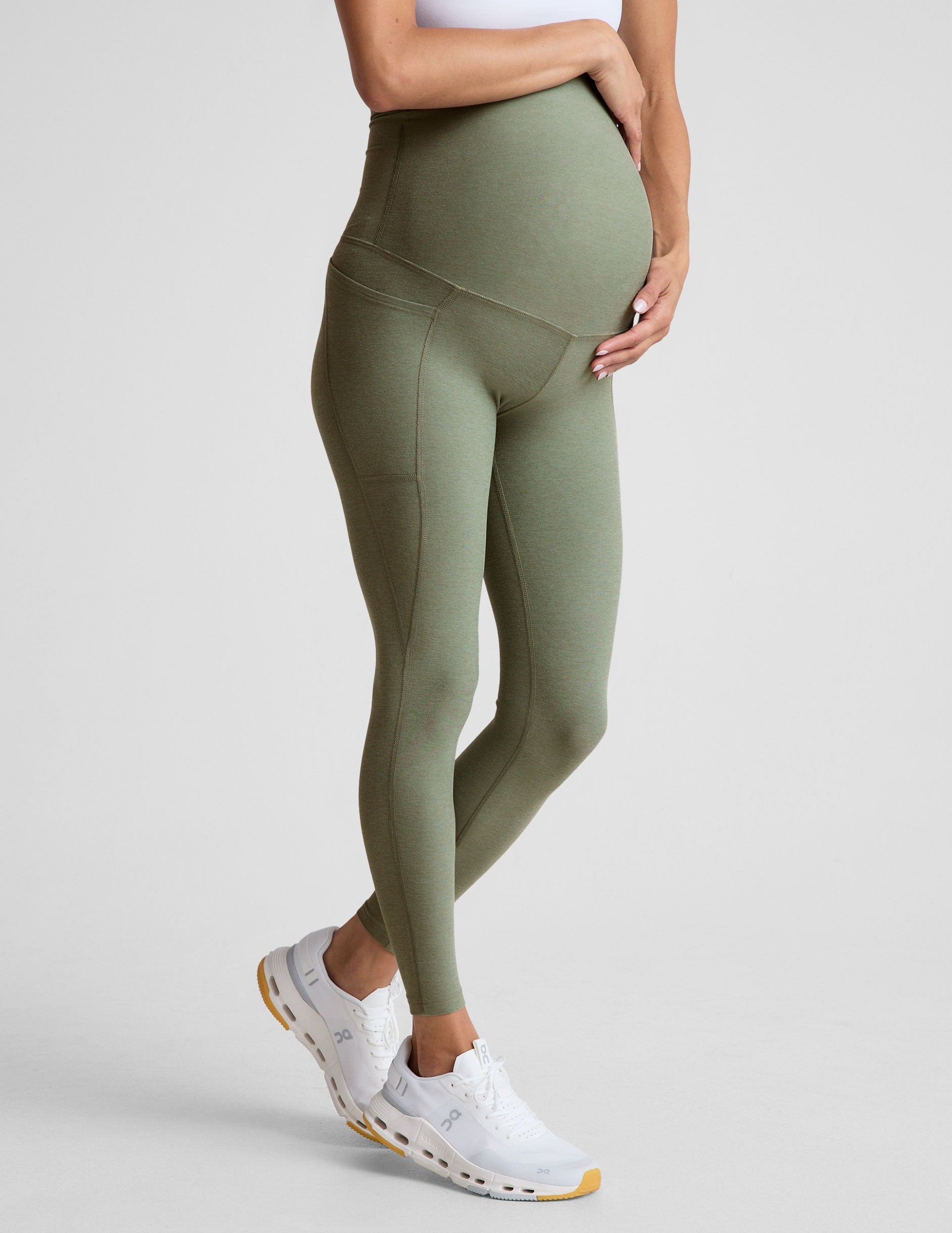 Ultra-Soft Spacedye Maternity Pocket Midi Leggings: Comfort for Pregnancy & Beyond