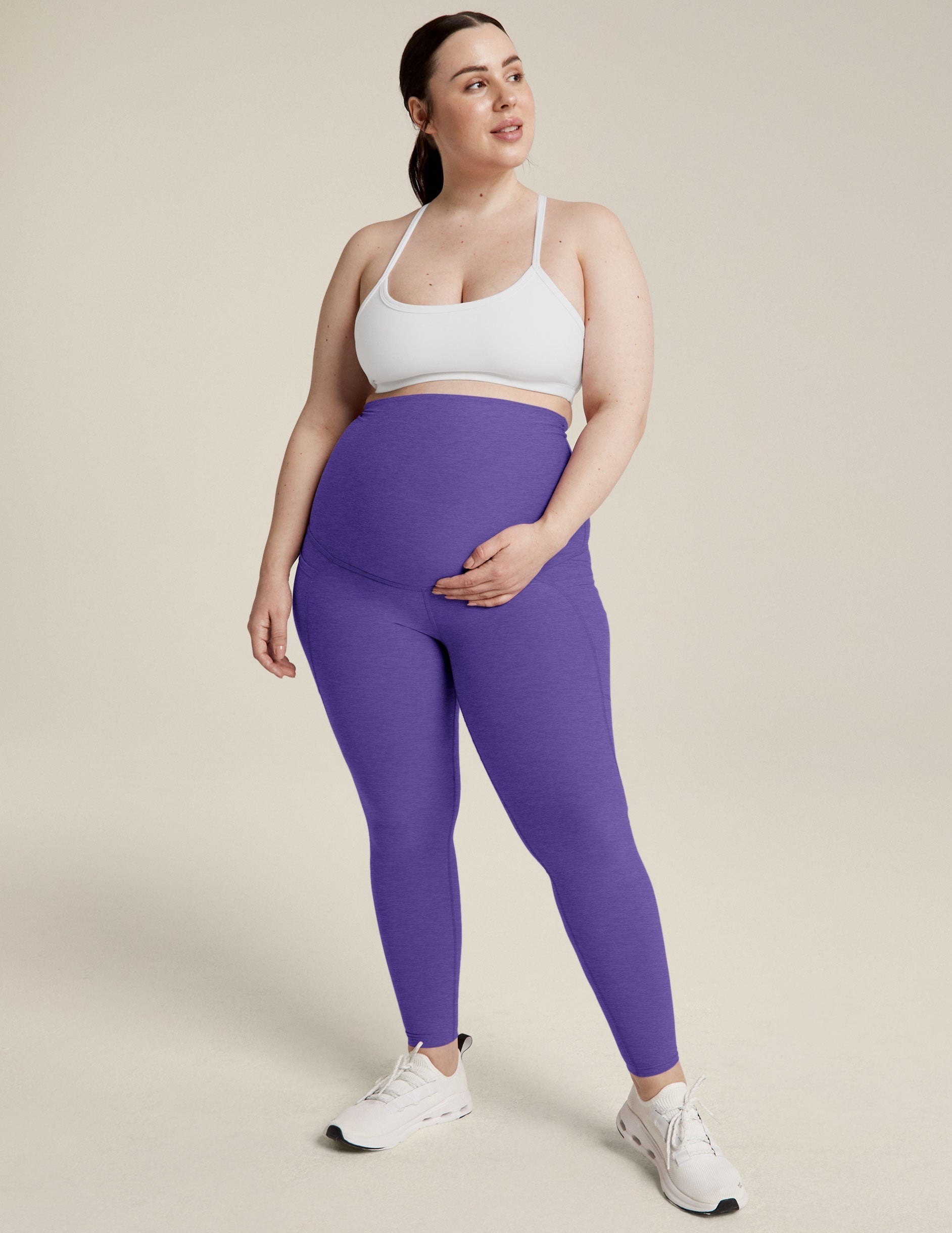 Spacedye Maternity Pocket Midi Leggings: Ultra-Soft, Supportive, Convenient for Moms
