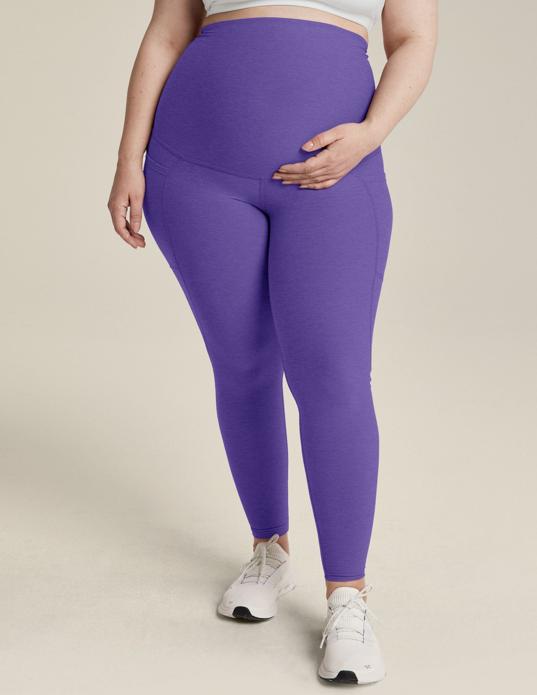 Spacedye Maternity Pocket Midi Leggings: Ultra-Soft, Supportive, Convenient for Moms