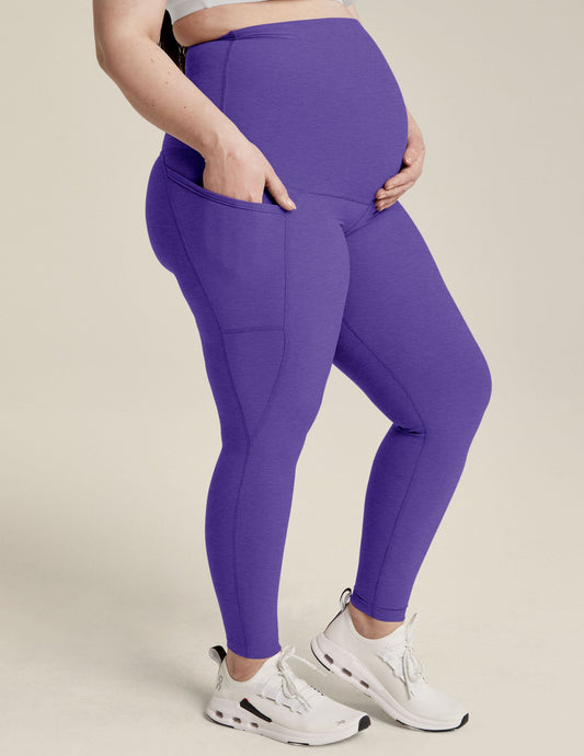 Spacedye Maternity Midi Leggings: Pockets, Ultra-Soft Comfort for Expecting Moms