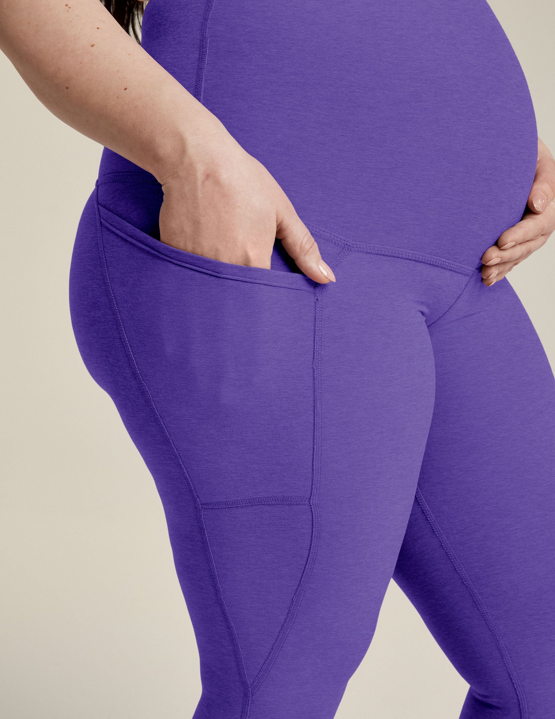 Spacedye Maternity Pocket Midi Leggings: Ultra-Soft, Supportive, Convenient for Moms