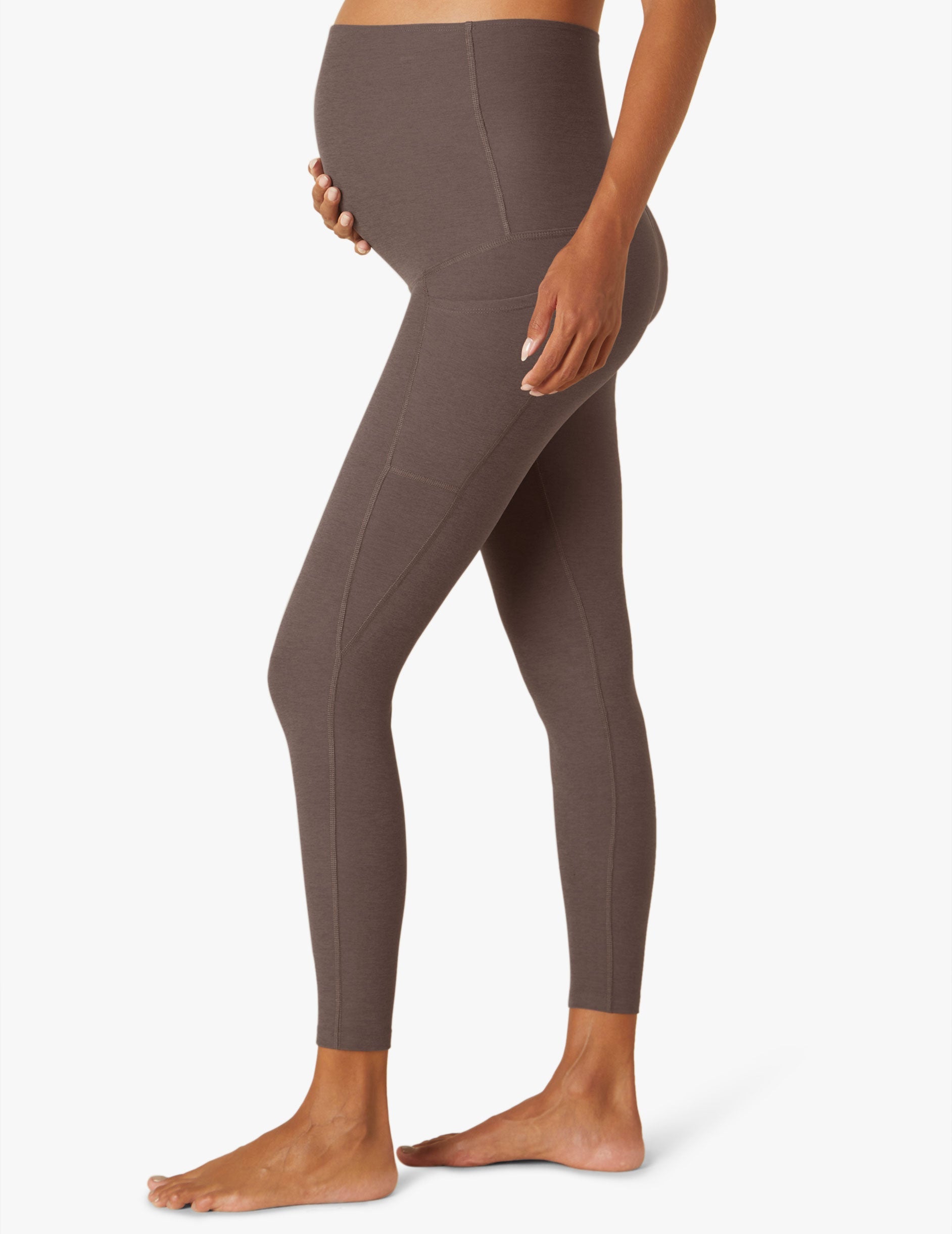 Ultra-Comfort Maternity Pocket Midi Leggings: High-Waisted Support for Every Trimester