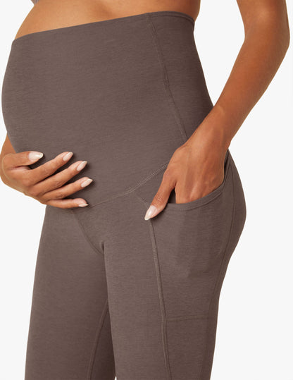 Ultra-Comfort Maternity Pocket Midi Leggings: High-Waisted Support for Every Trimester