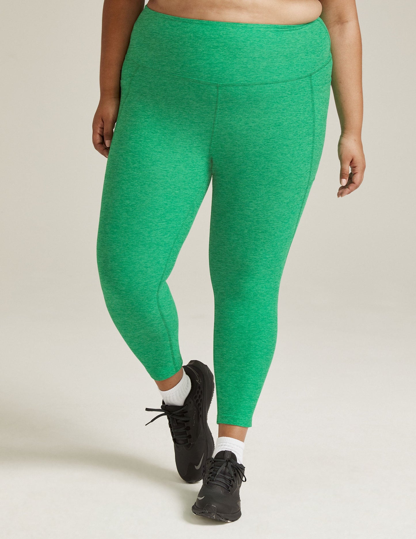 Spacedye High-Waisted Midi Leggings with Pockets: Cozy Comfort for Active Lifestyles
