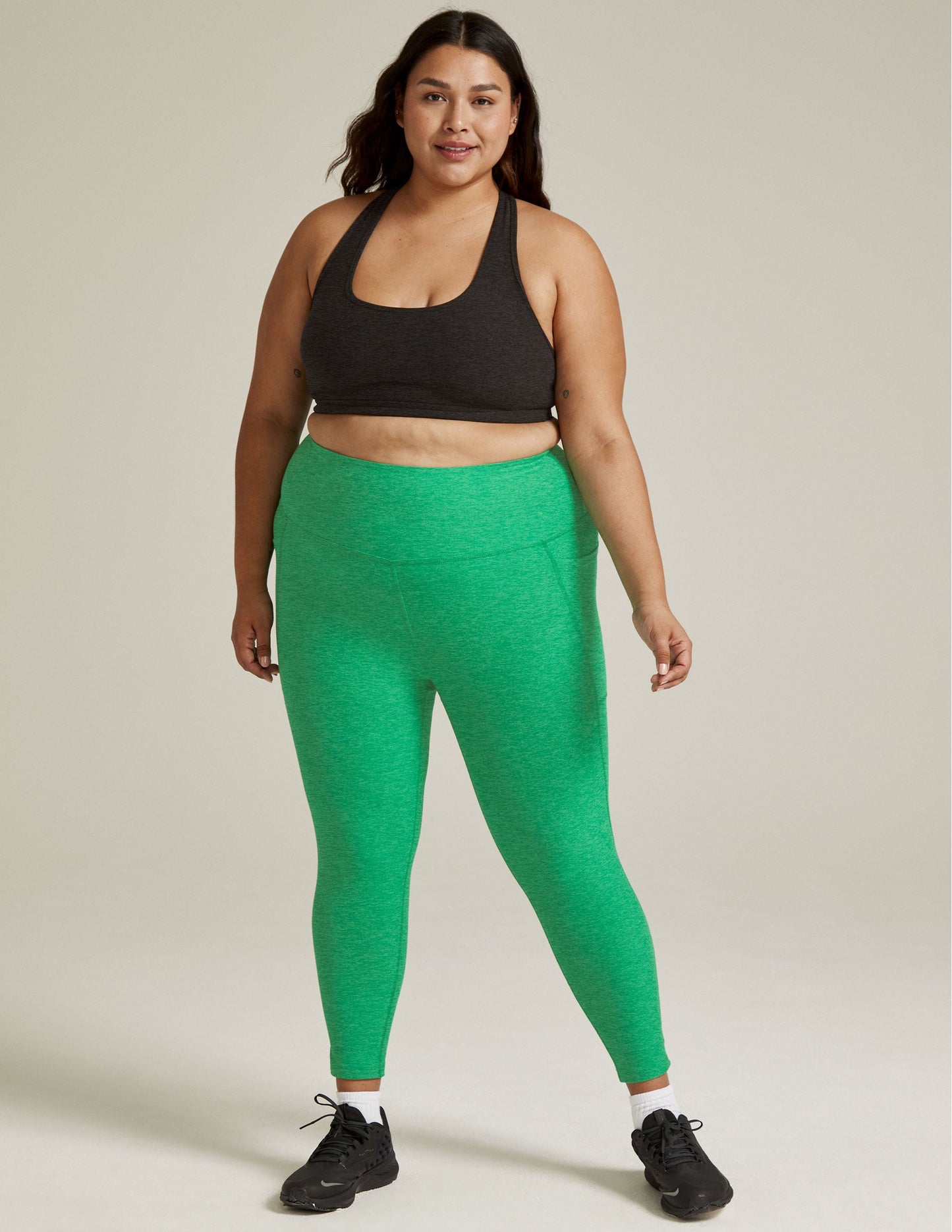 Spacedye High-Waisted Midi Leggings with Pockets: Cozy Comfort for Active Lifestyles