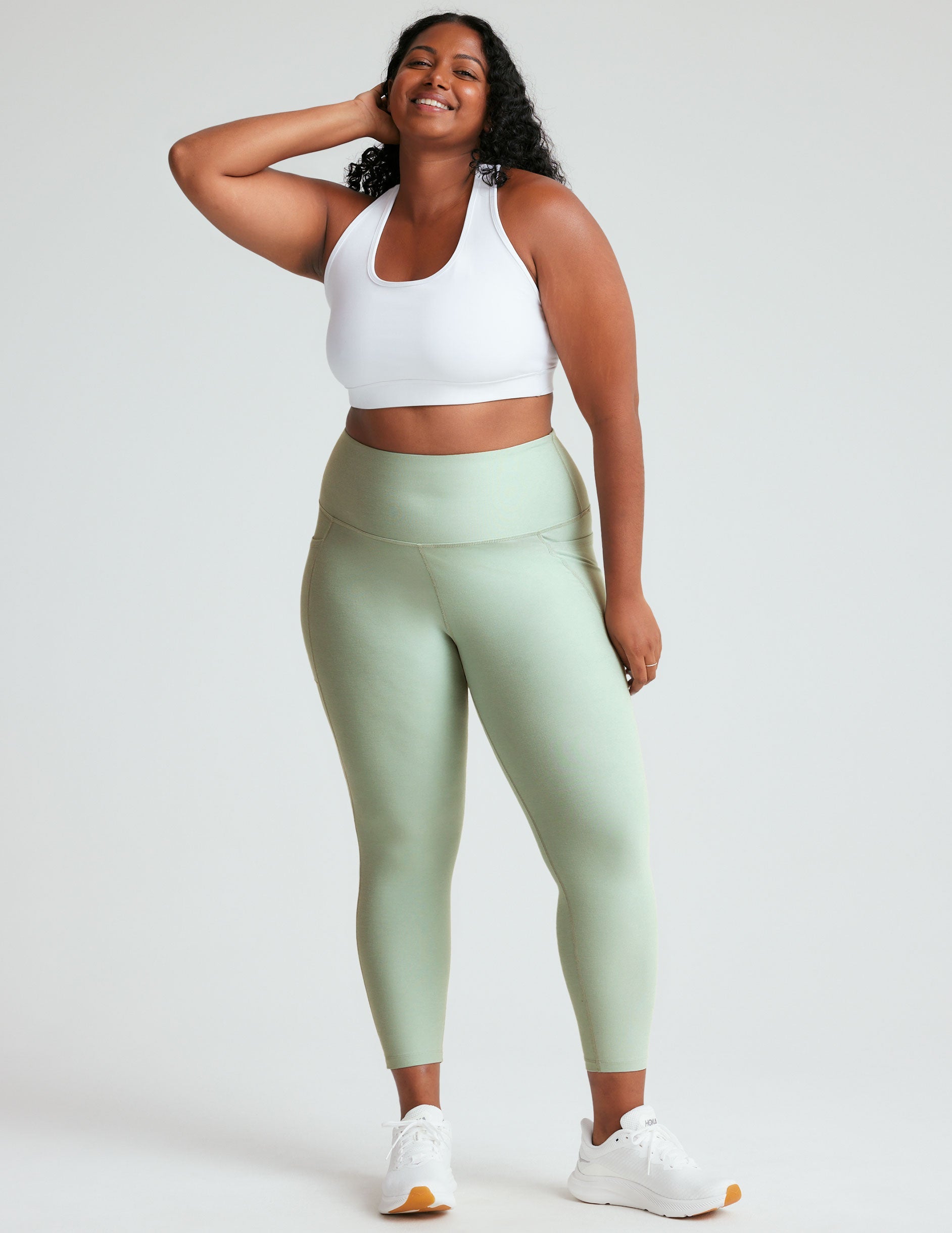 Buttery Soft Spacedye High Waisted Midi Leggings with Pockets for Women