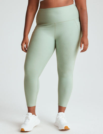 Buttery Soft Spacedye High Waisted Midi Leggings with Pockets for Women