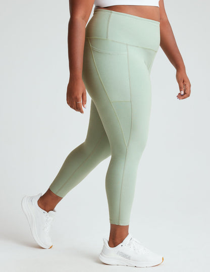 Buttery Soft Spacedye High Waisted Midi Leggings with Pockets for Women