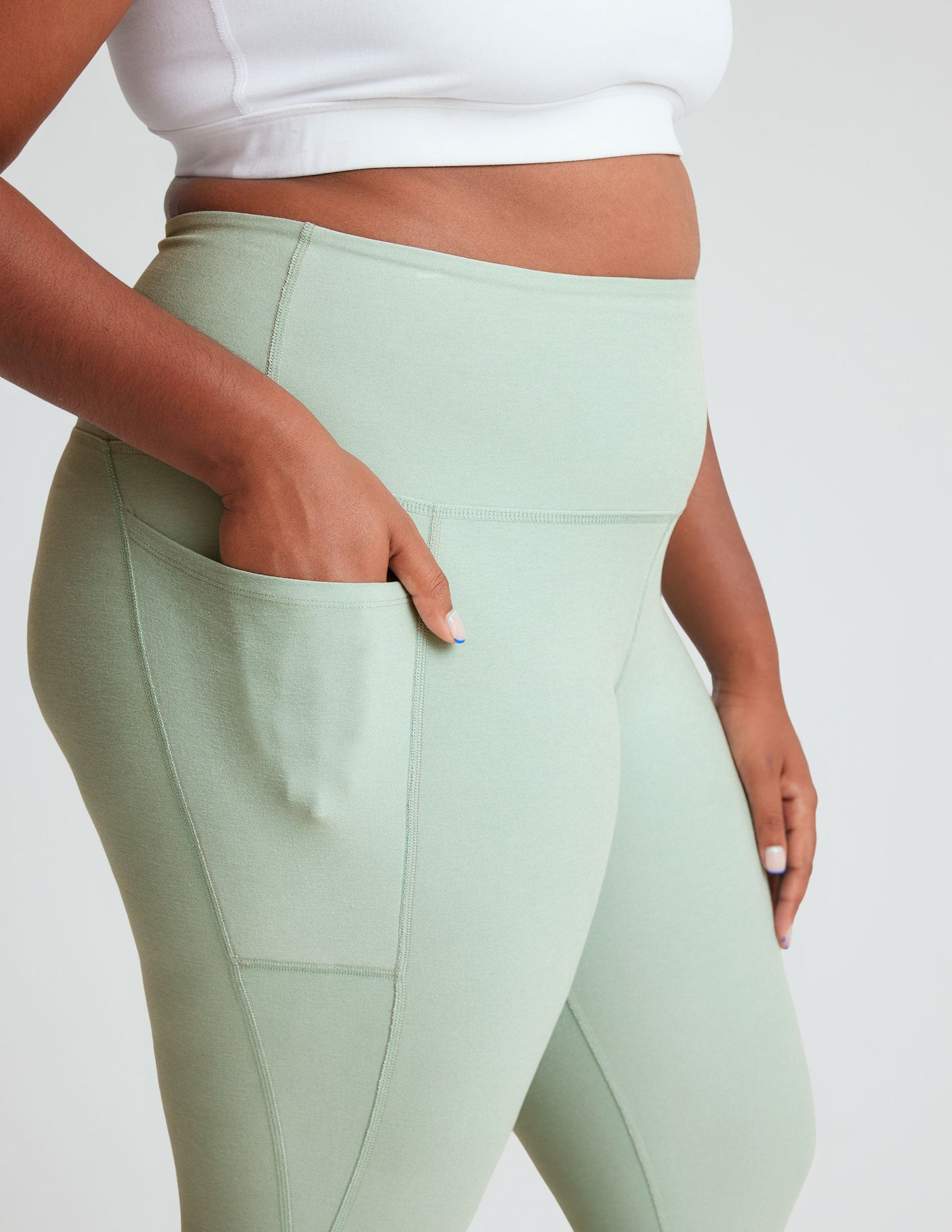 Buttery Soft Spacedye High Waisted Midi Leggings with Pockets for Women