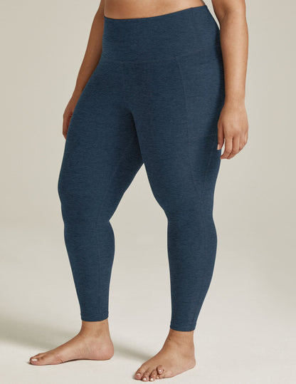Buttery Soft Spacedye High-Waisted Midi Leggings with Convenient Side Pockets
