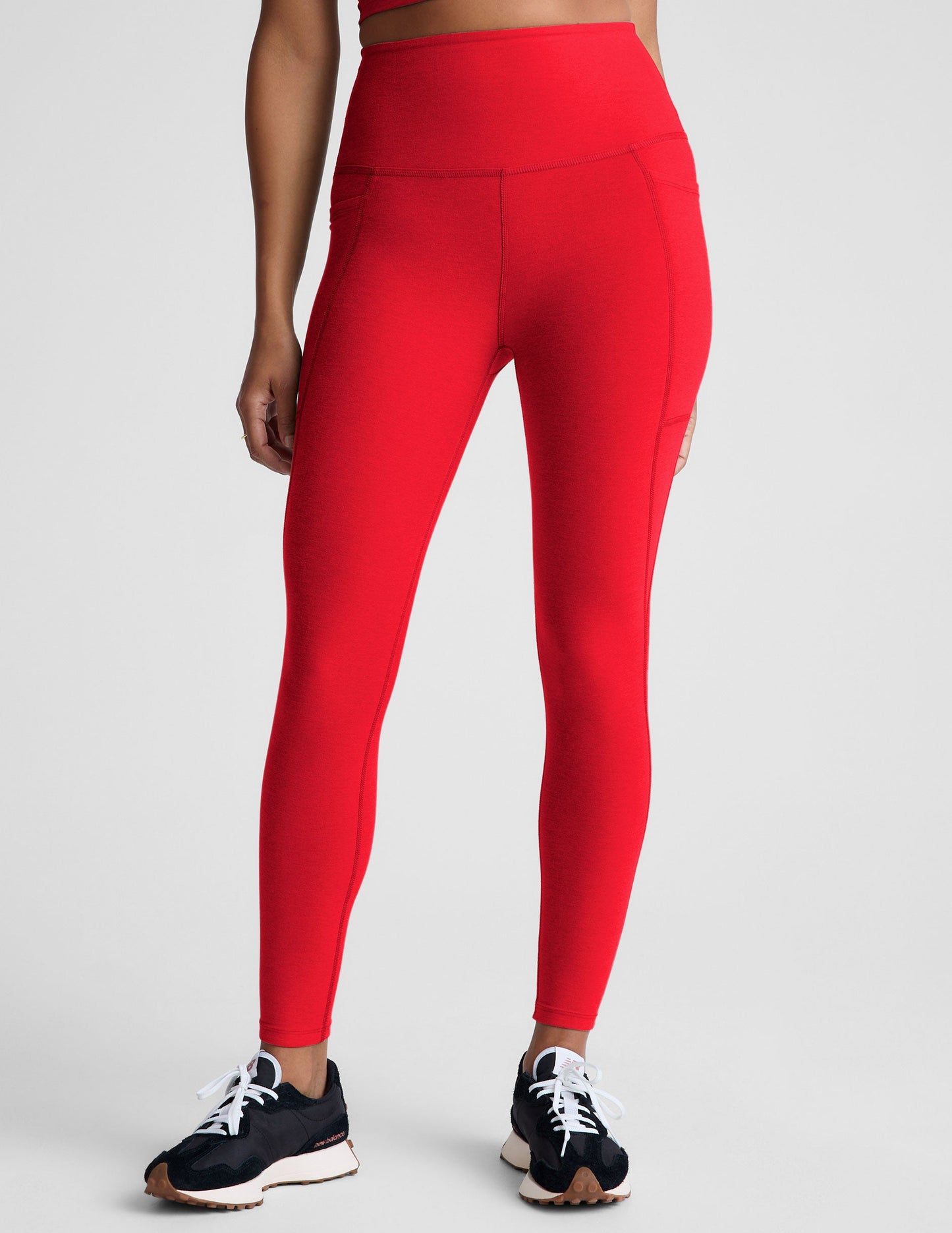 Ultra-Soft Spacedye High-Waisted Midi Leggings with Pockets for Active Lifestyles
