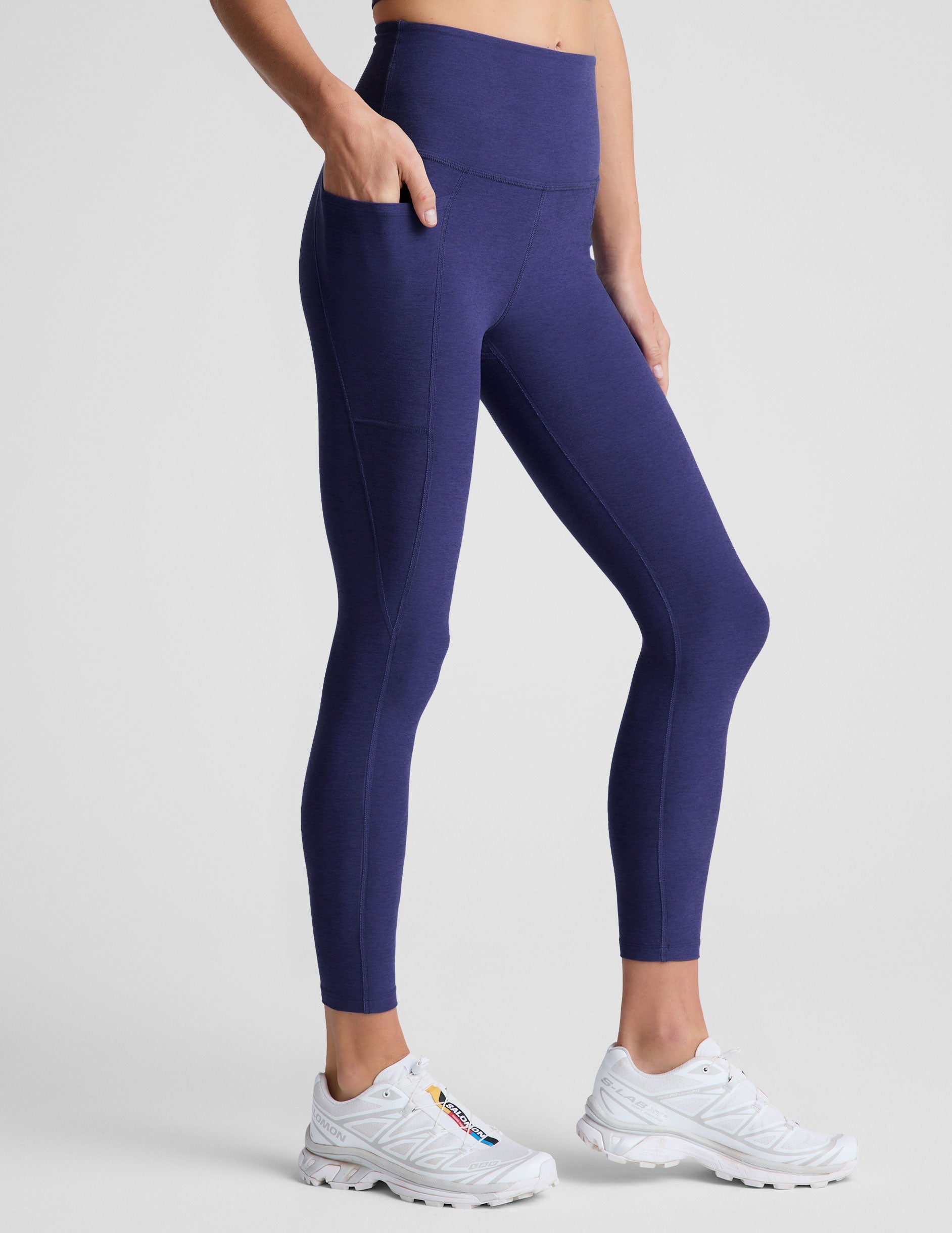 Women's Spacedye High-Waisted Midi Leggings with Pockets - Ultimate Comfort & Style