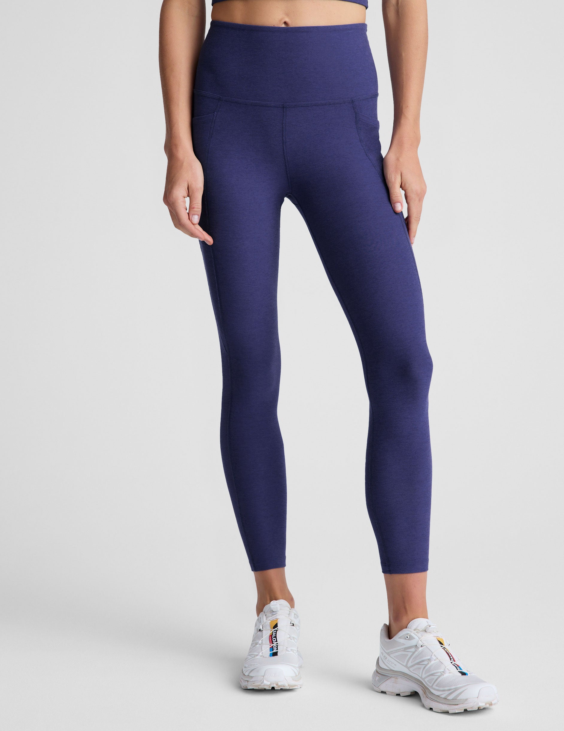 Women's Spacedye High-Waisted Midi Leggings with Pockets - Ultimate Comfort & Style
