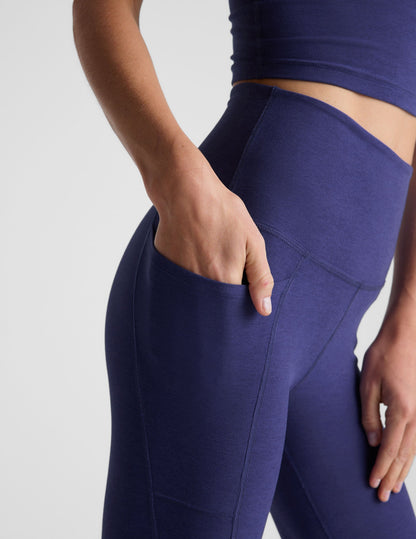 Women's Spacedye High-Waisted Midi Leggings with Pockets - Ultimate Comfort & Style