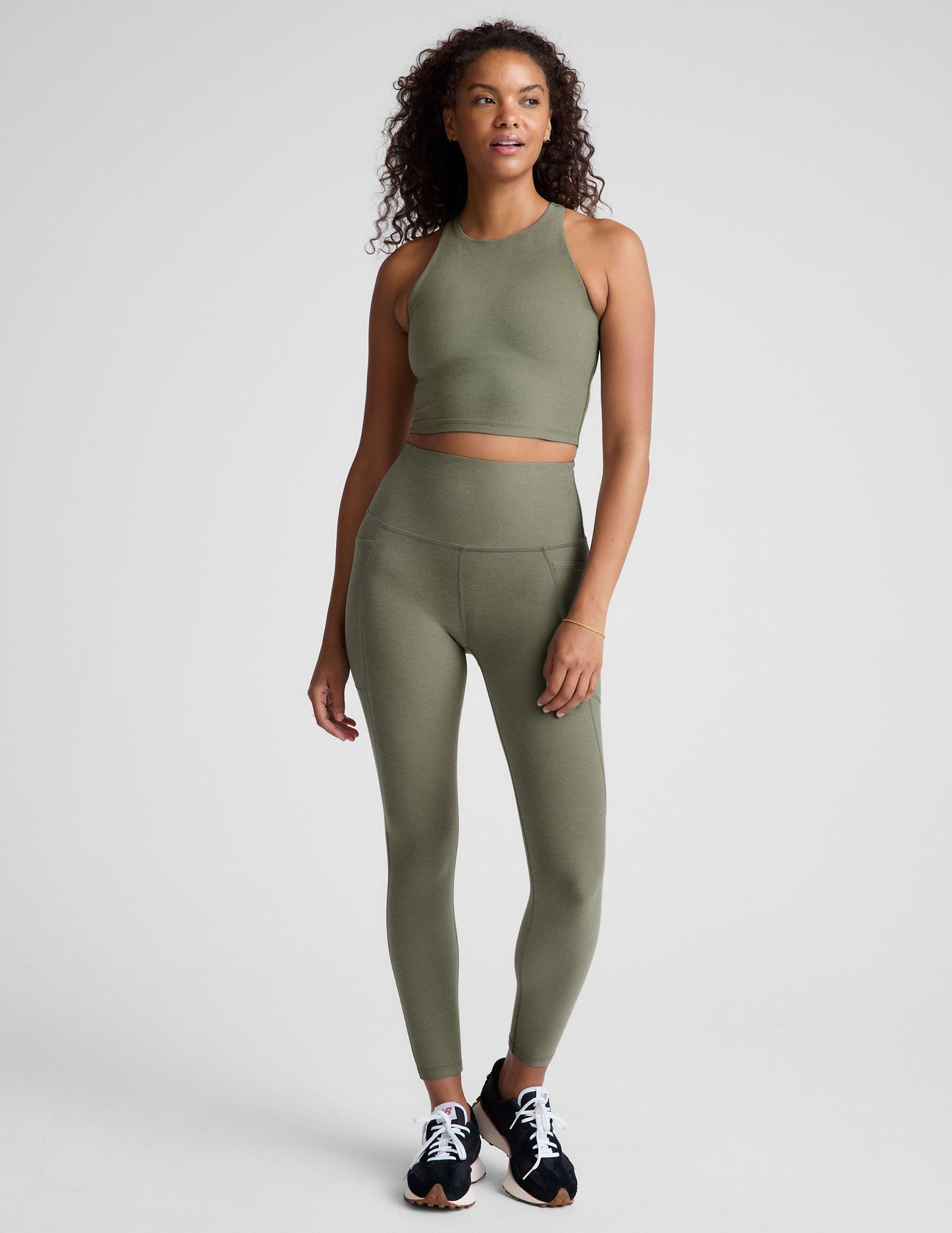 Spacedye High-Waisted Midi Leggings with Pockets - Ultra Comfortable Activewear