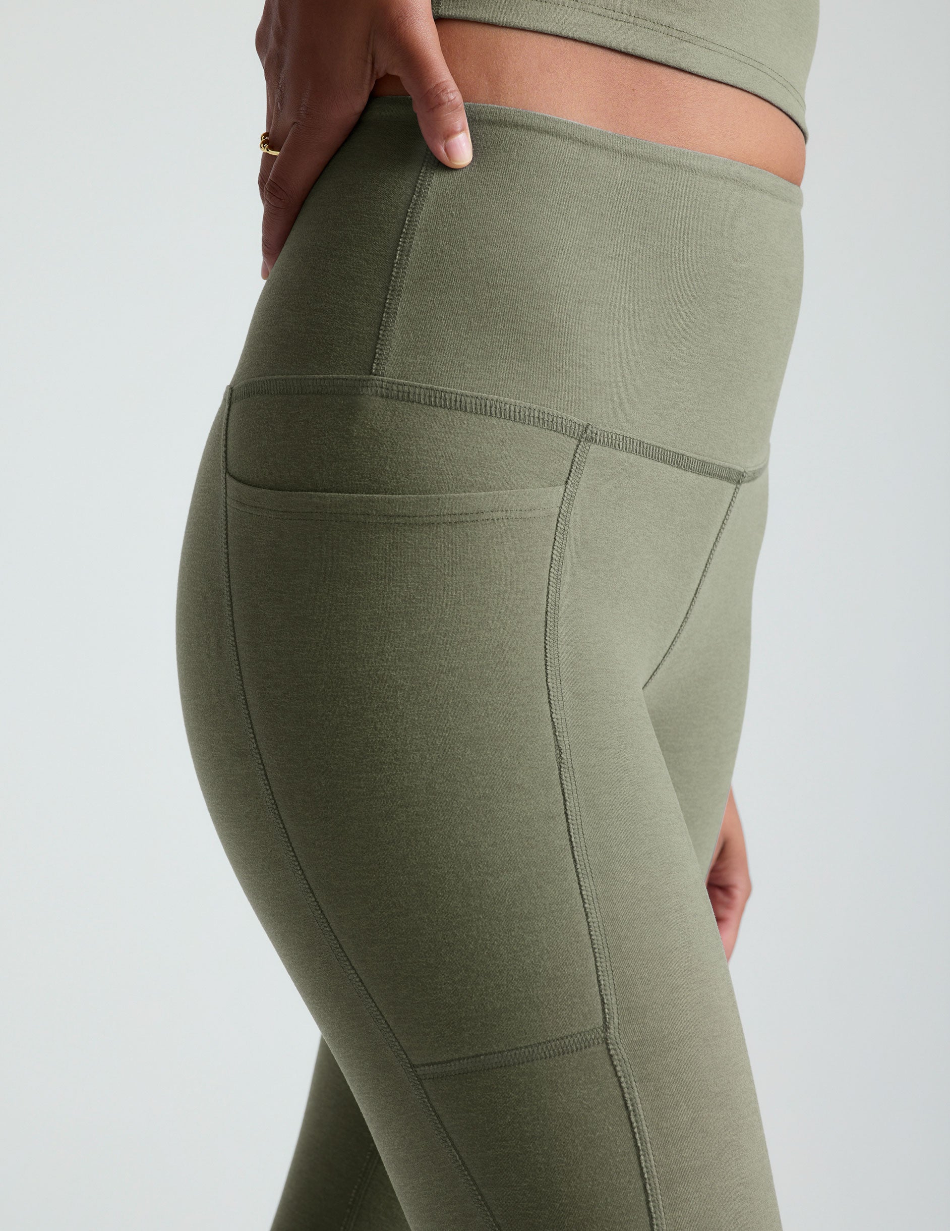 Spacedye High-Waisted Midi Leggings with Pockets - Ultra Comfortable Activewear
