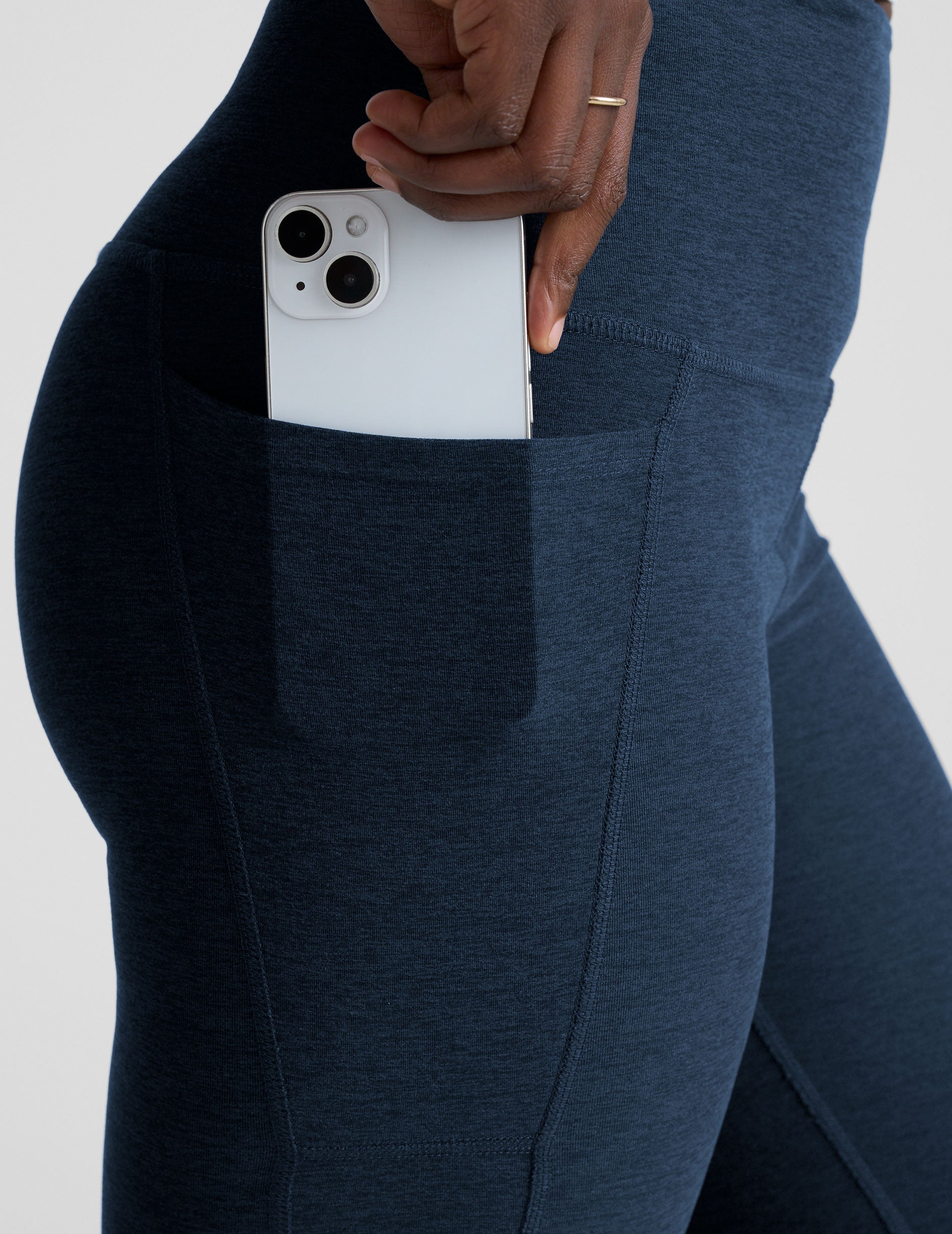 Buttery Soft Spacedye High-Waisted Midi Leggings with Convenient Side Pockets