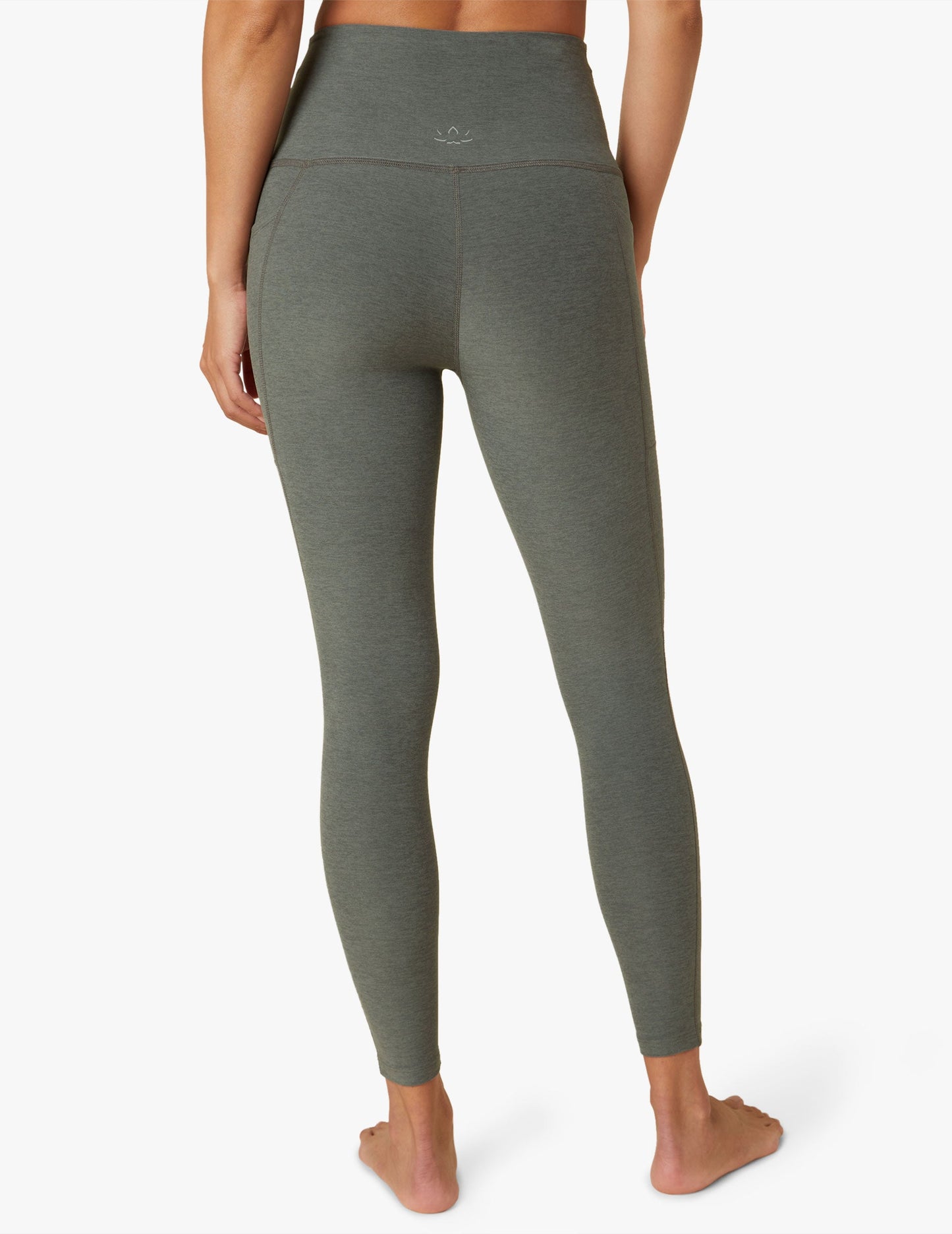 Ultra-Soft Spacedye Women's High Waisted Midi Leggings with Convenient Pockets