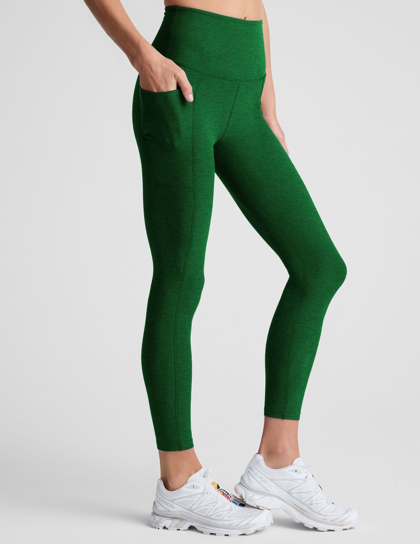 Buttery Soft Spacedye High-Waisted Midi Legging with Pockets for Active Comfort