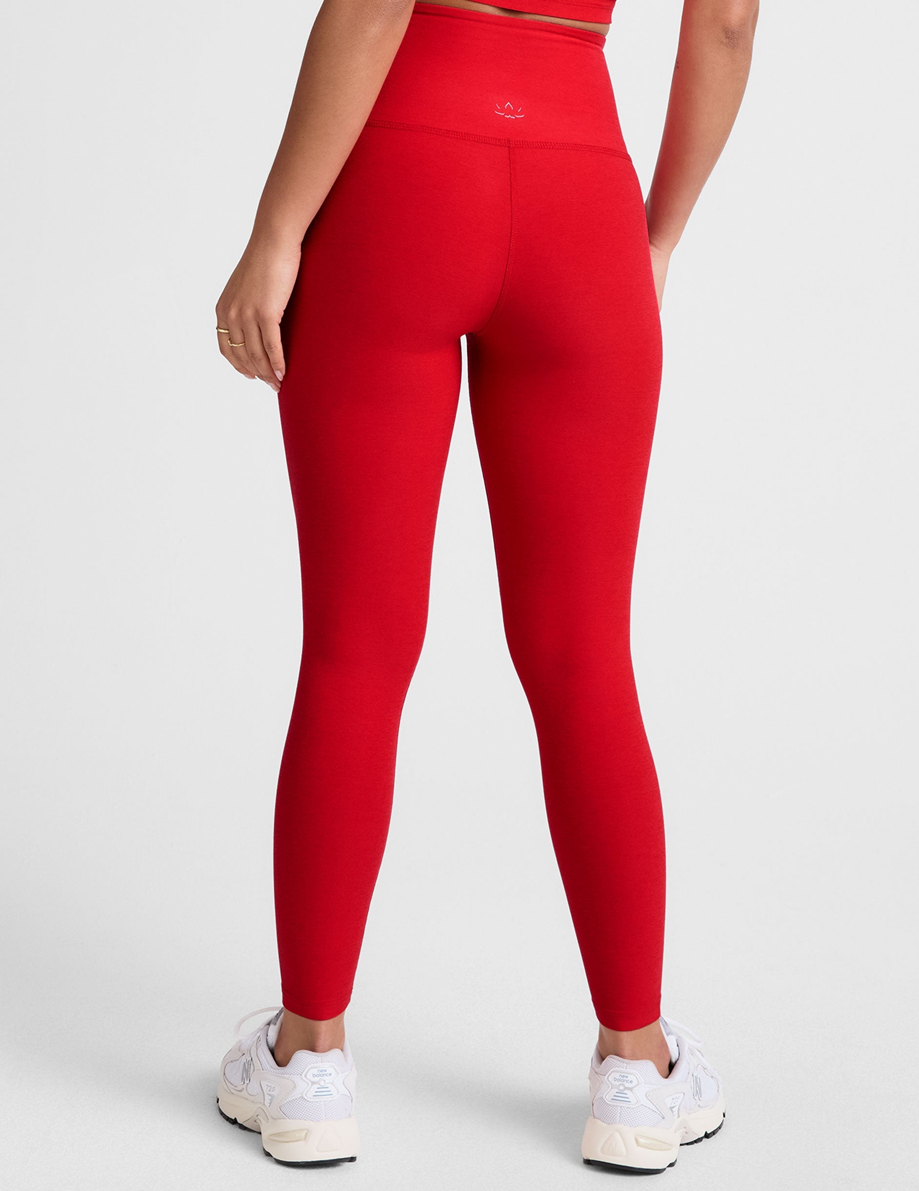 Ultra-Soft Spacedye High-Waisted Midi Leggings for Yoga & Leisure, Candy Apple Red