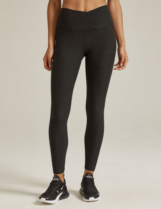 Luxuriously Soft Spacedye High-Waisted Midi Leggings for Active & Casual Comfort
