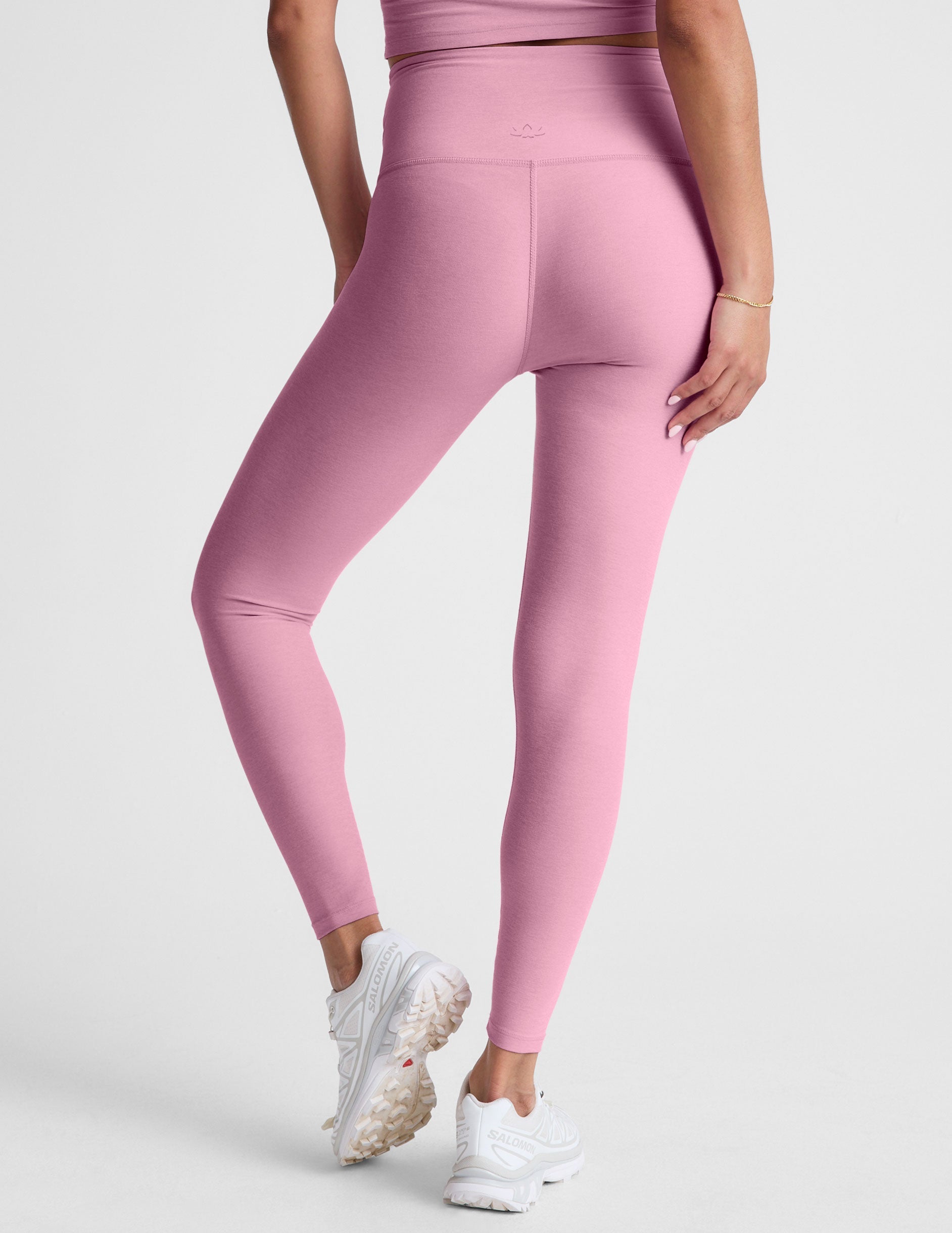 Soft Spacedye High-Waisted Midi Leggings: Crossover Waistband Yoga & Activewear Comfort