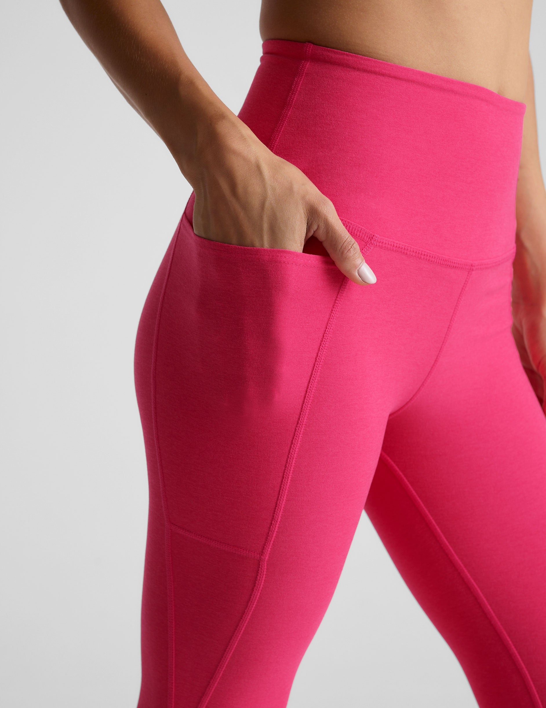 Ultra-Soft Spacedye High-Waisted Capri Leggings with Convenient Side Pockets