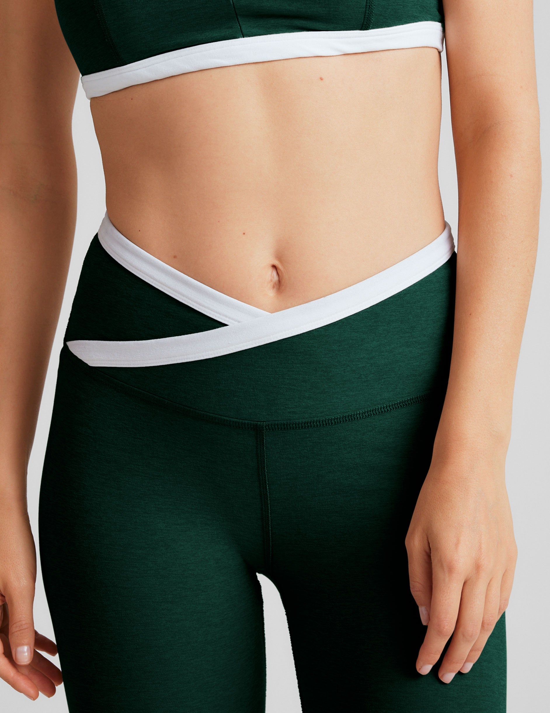 Spacedye Outlines High-Waisted Midi Legging: Dark Spruce, Crossover Waistband, Ultimate Comfort
