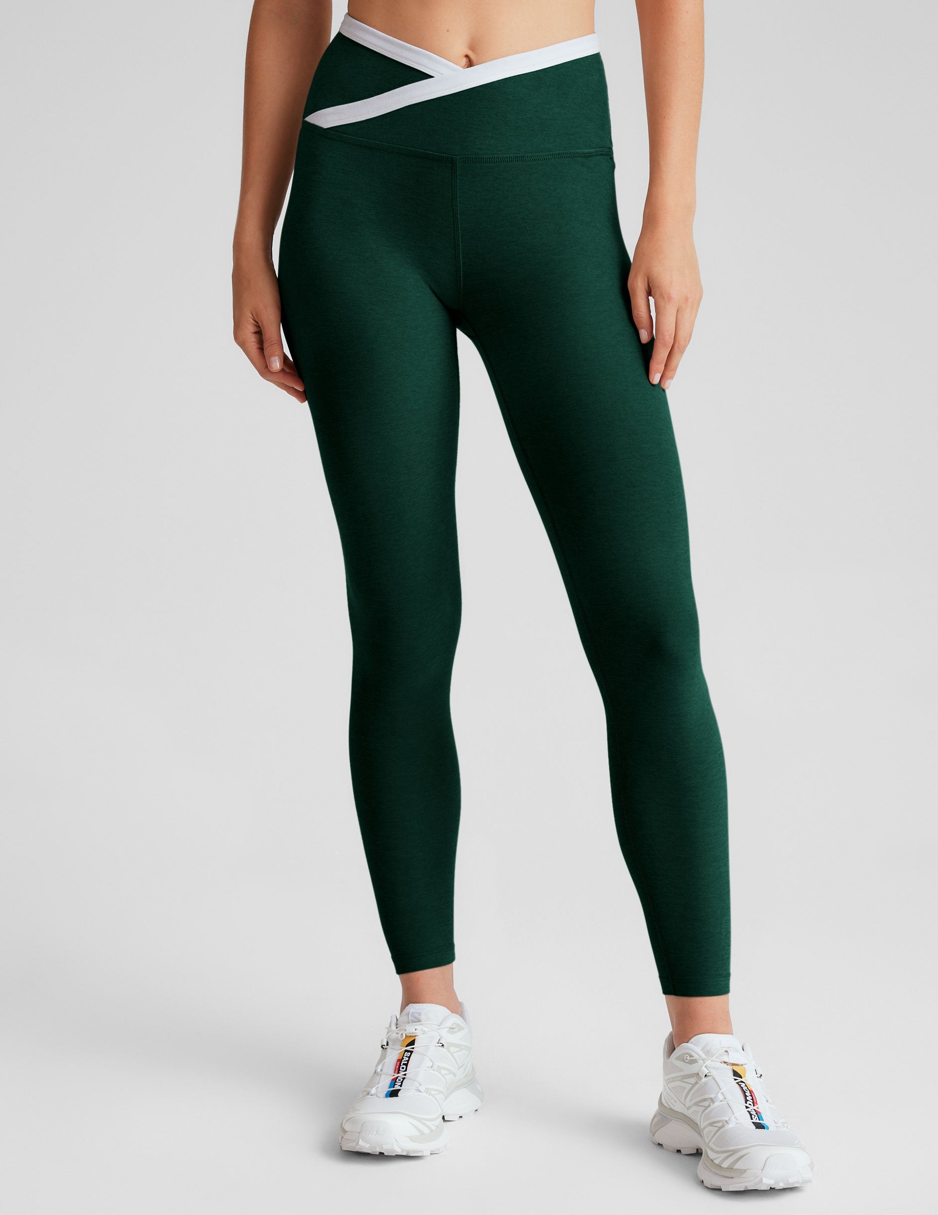 Spacedye Outlines High-Waisted Midi Legging: Dark Spruce, Crossover Waistband, Ultimate Comfort