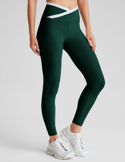 Spacedye Outlines High-Waisted Midi Legging: Dark Spruce, Crossover Waistband, Ultimate Comfort