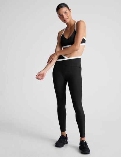 Soft Spacedye High-Waisted Midi Legging, Stylish Contour Seams, Ultimate Comfort Workout Apparel